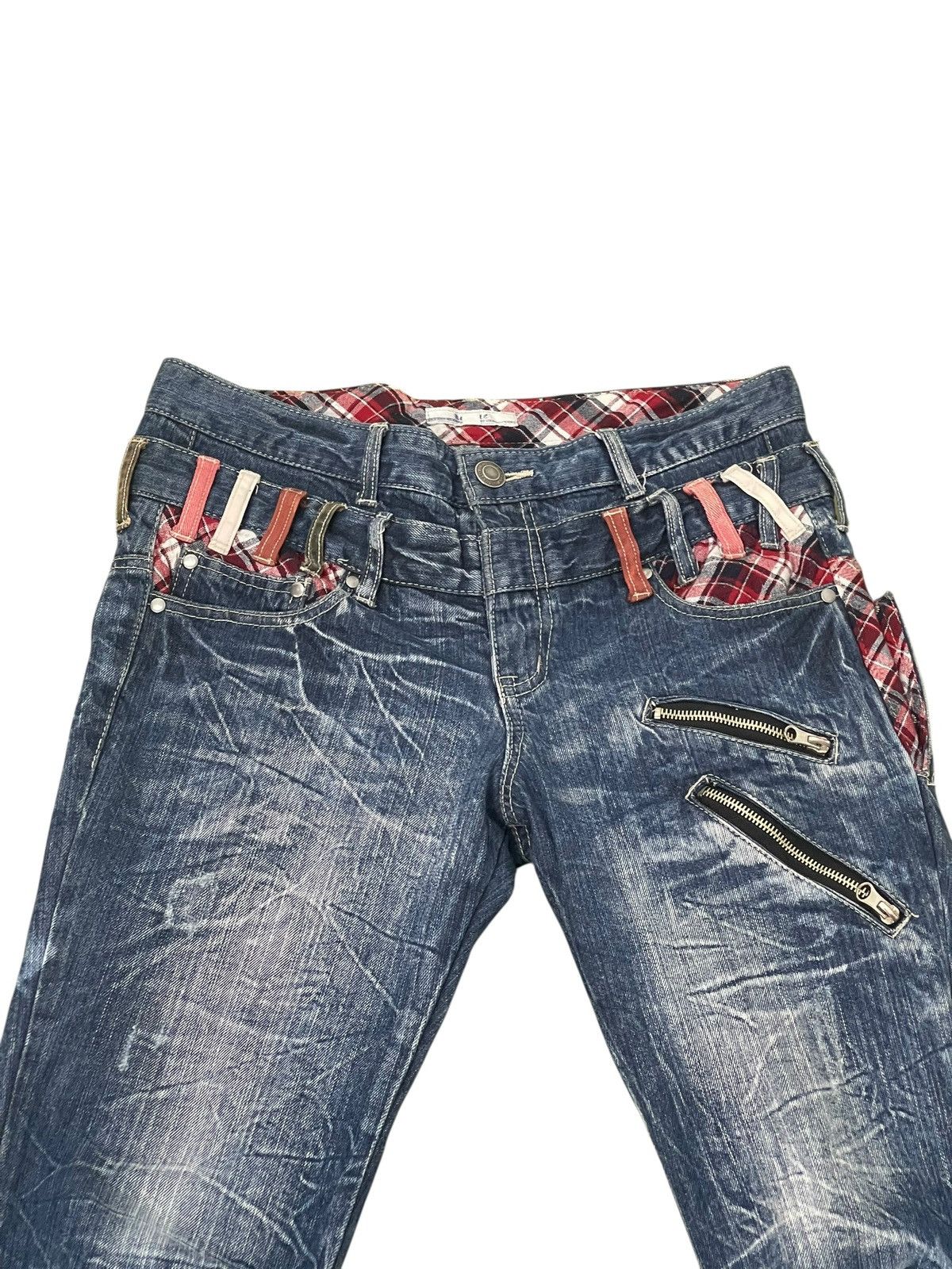 Japanese Brand Double Waist Jeans Roddle Faded Denim Slim1🟦6 Size US 32 / EU 48 - 9 Thumbnail