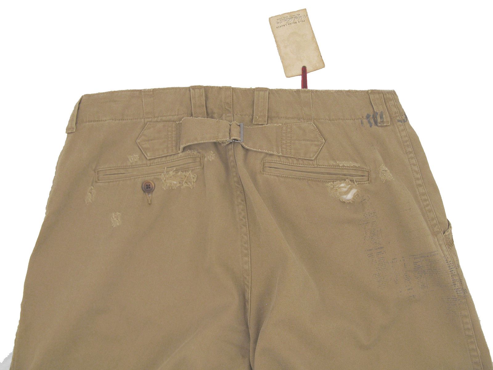 Polo Ralph Lauren NEW Vintage Polo Ralph Lauren Buckle Back Pants! 33 x 30 Tan Size US 33 - 3 Thumbnail