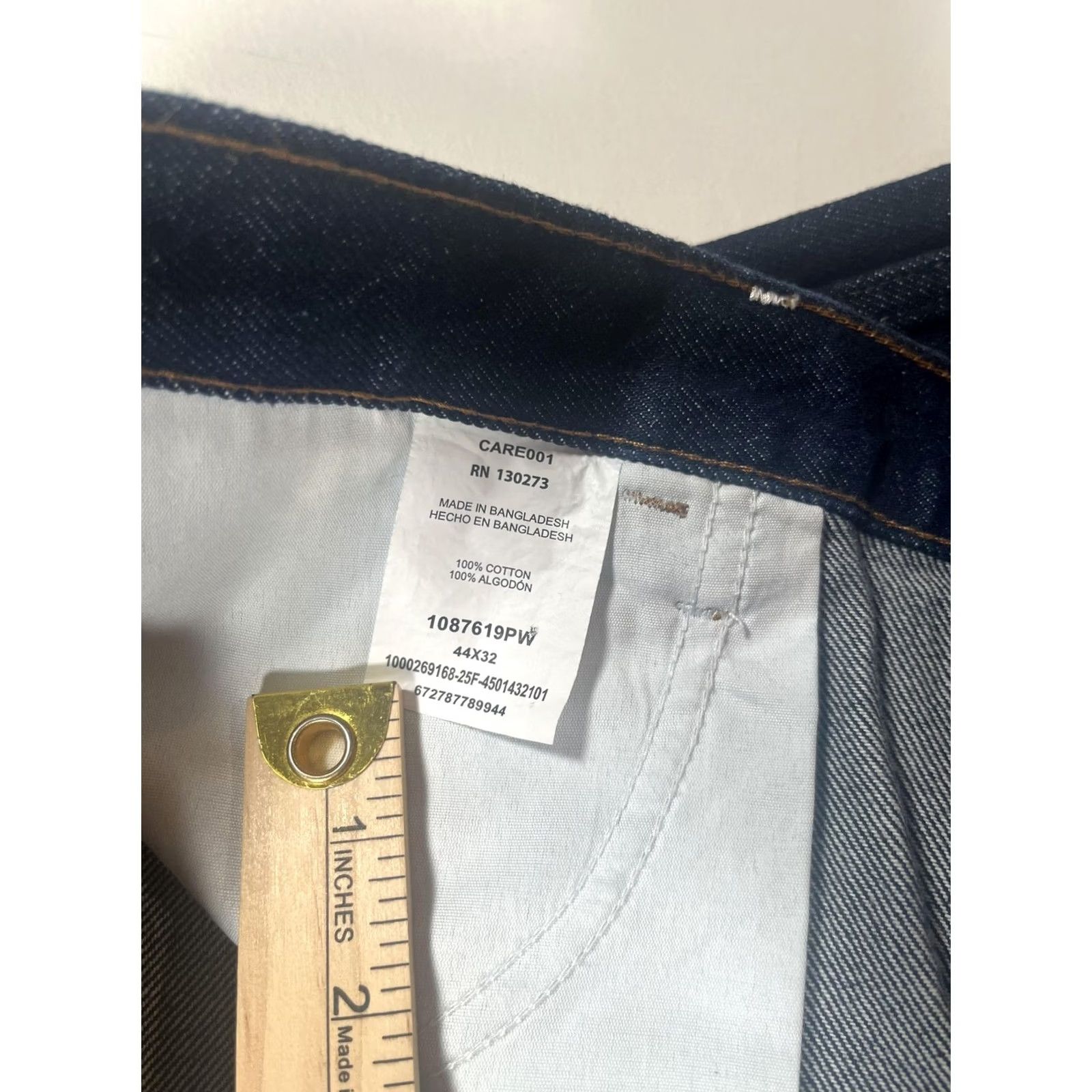 Denime Rustler Jeans Mens 44x32 Dark Blue Denim Regular Fit Straight Leg Heavyweight Size US 44 / EU 60 - 3 Thumbnail