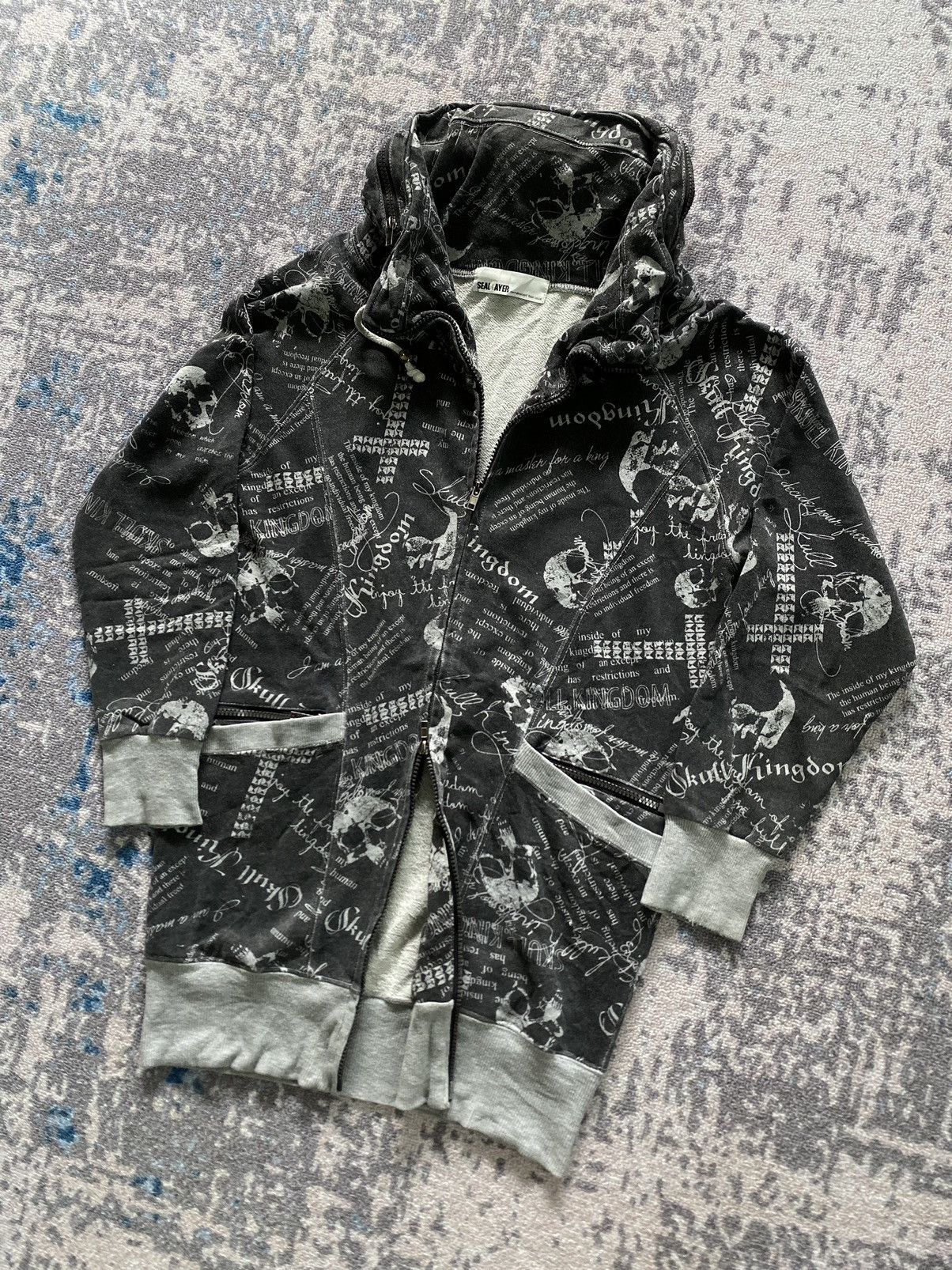 If Six Was Nine × Japanese Brand × Le Grande Bleu (L.G.B.) Japanes seal layer skull bono style zip hoodie Size US M / EU 48-50 / 2 - 2 Thumbnail