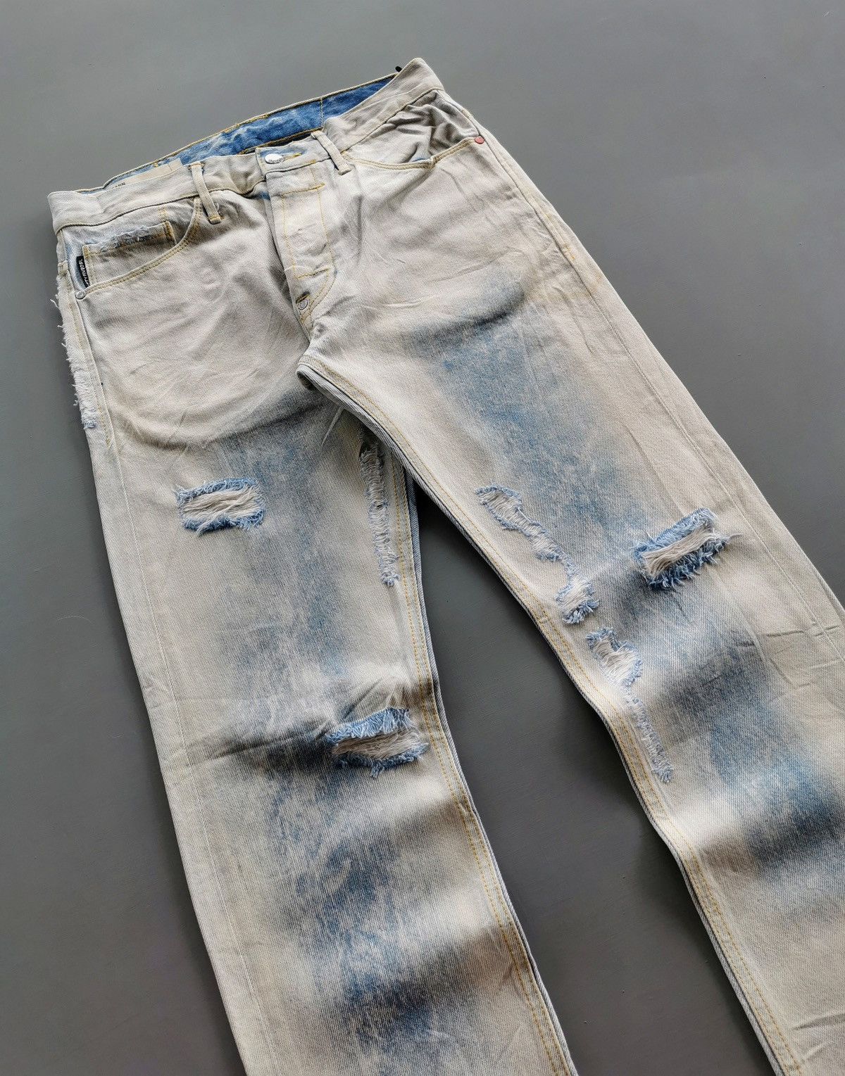 Diesel Black Gold Mud 55DSL Diesel Mod Pearn Distressed Jeans Size US 29 - 3 Thumbnail