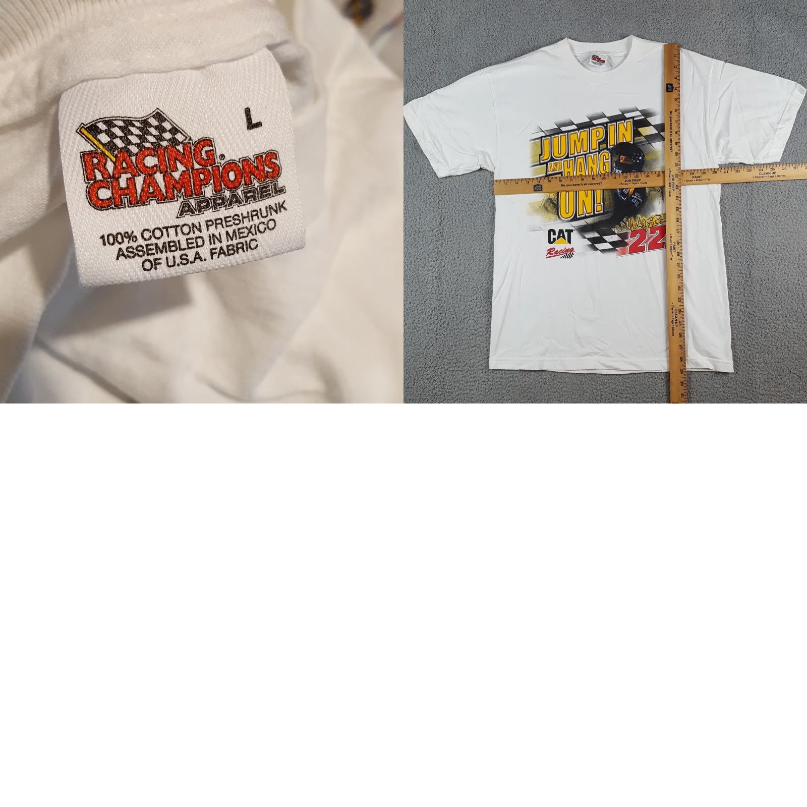 Burton Vintage Y2K Ward Burton CAT Racing NASCAR Size L Retro White T Shirt 00s Size US L / EU 52-54 / 3 - 8 Thumbnail