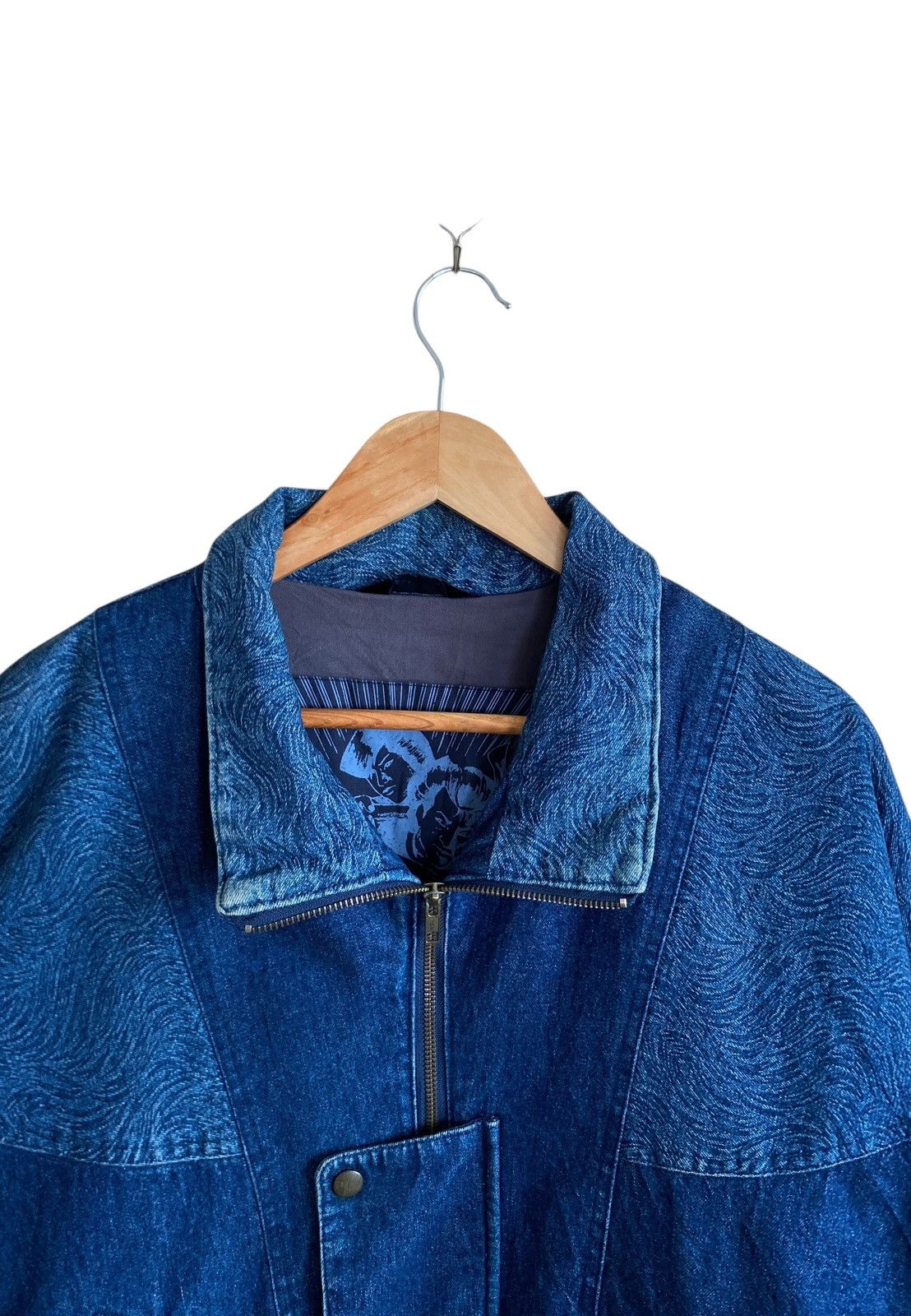 Japanese Brand Very Rare Vintage Brand Ruck Dam Denim Bomber Jacket 1990s Size US L / EU 52-54 / 3 - 4 Thumbnail