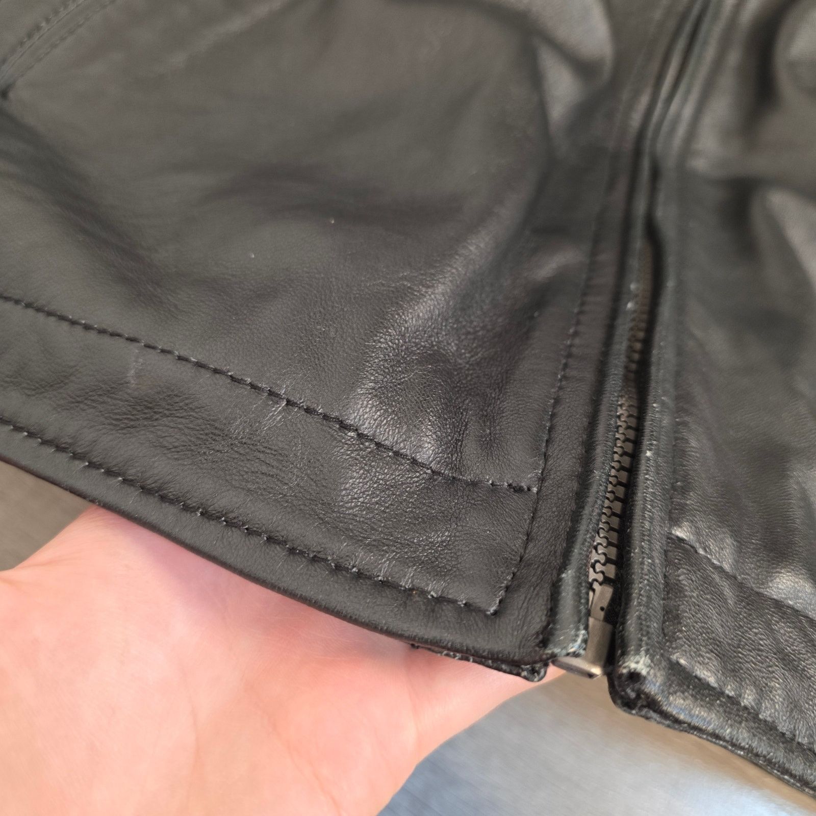 Perry Ellis Lambskin Leather Jacket Black Men's XL Lined Size US XL / EU 56 / 4 - 7 Thumbnail