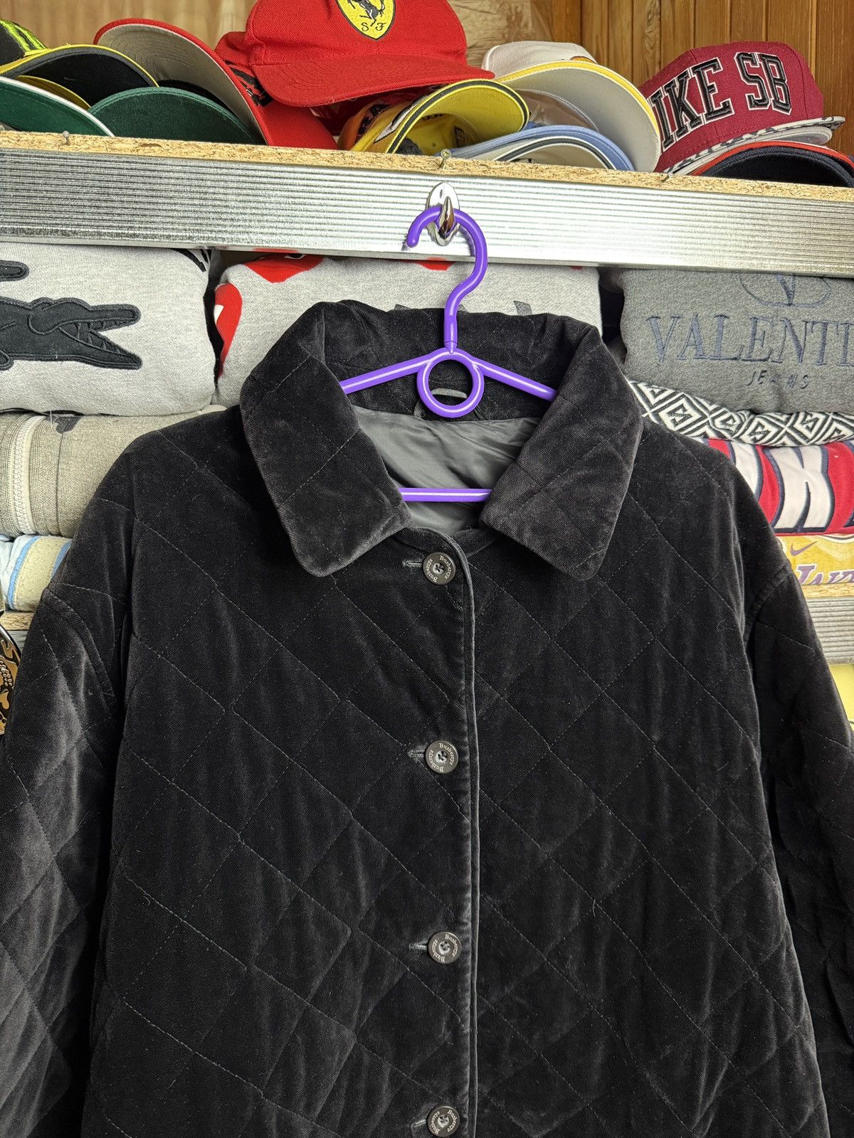 Burberry Burberrys Velvet Quilted Jacket Nova Check Size US L / EU 52-54 / 3 - 3 Thumbnail