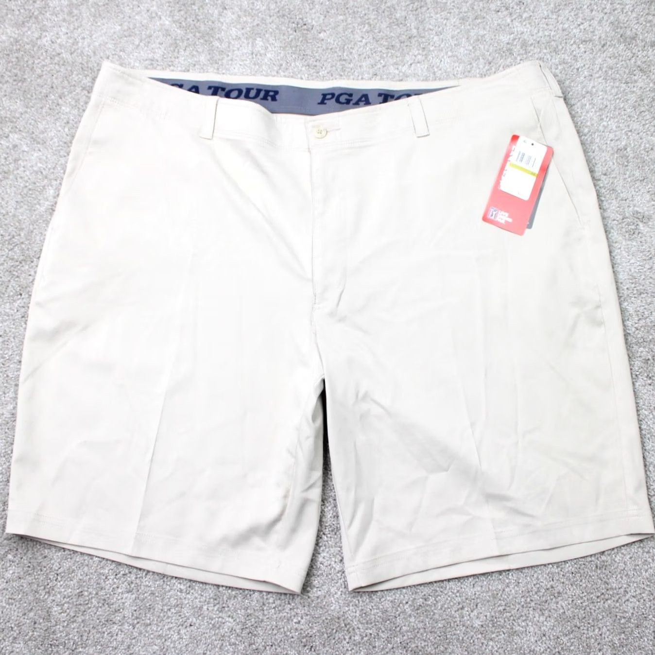 PGA Tour PGA TOUR Mens Shorts 44 Beige 10" Performance Stretch Chino Pockets UV Moisture Wicking Regular 暗 Size US 44 / EU 60 - 2 Thumbnail