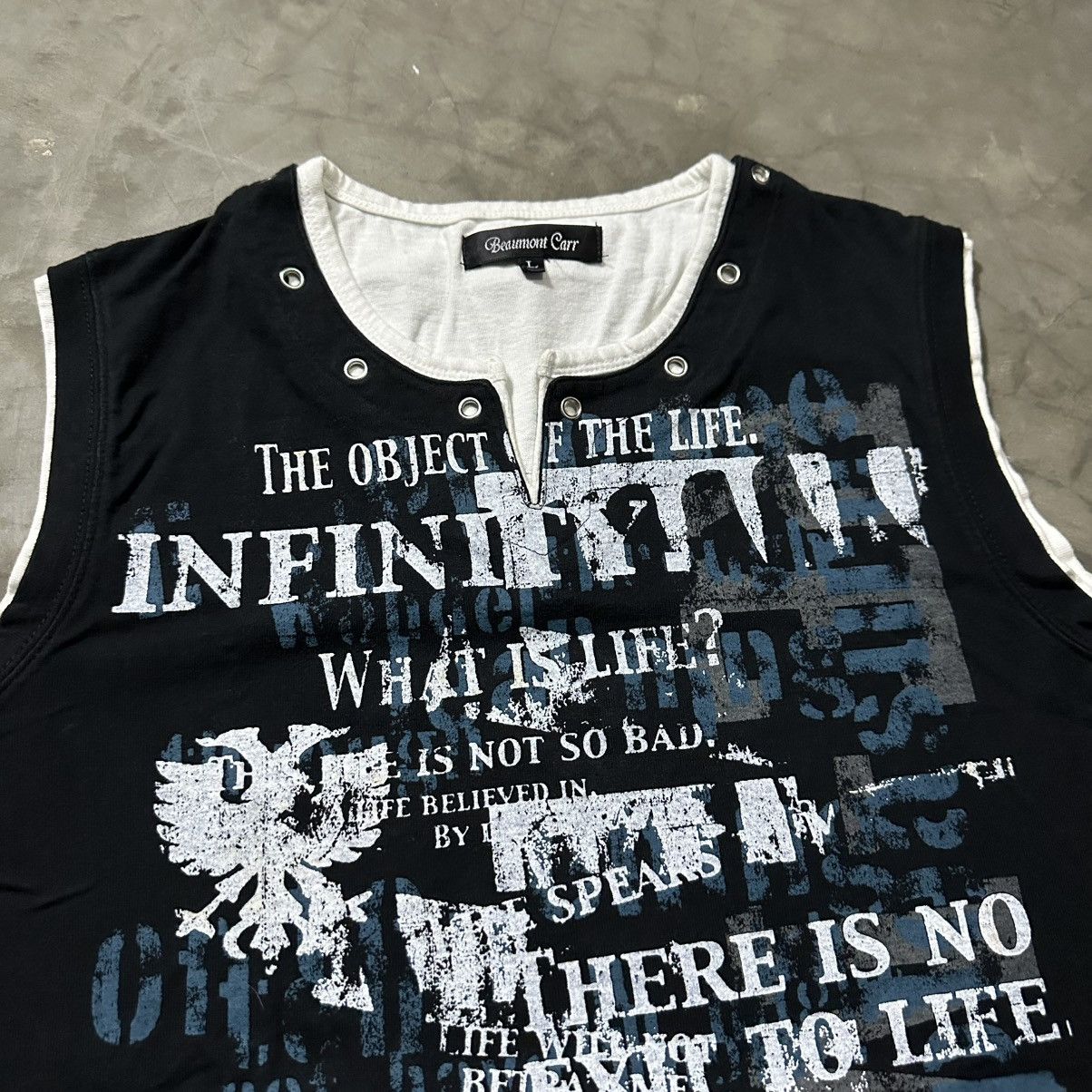 Japanese Brand JAPANESE BEAUMONT CARR POEM TANKTOP TSHIRT BONDAG PUNK STYLE Size US L / EU 52-54 / 3 - 4 Thumbnail