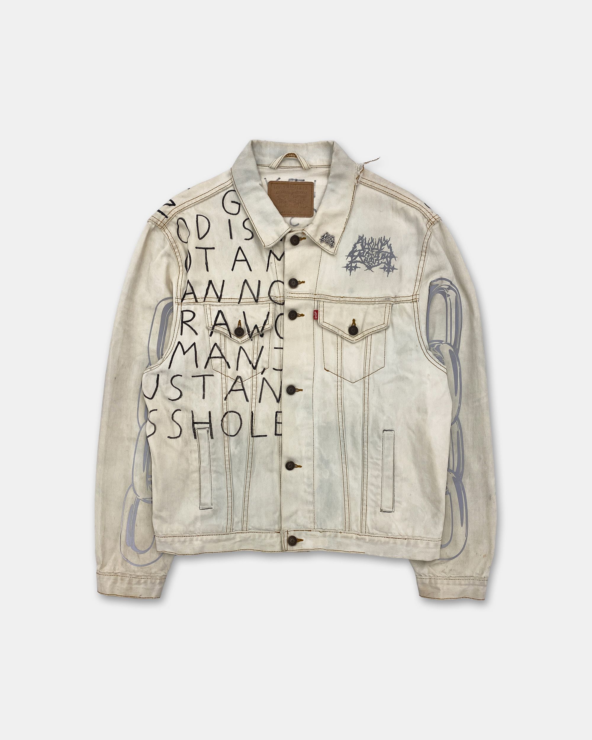 Vintage Sucuk&BratwurstxMaison Hefner 1of1 Printed Denim Jacket Size US L / EU 52-54 / 3 - 2 Thumbnail