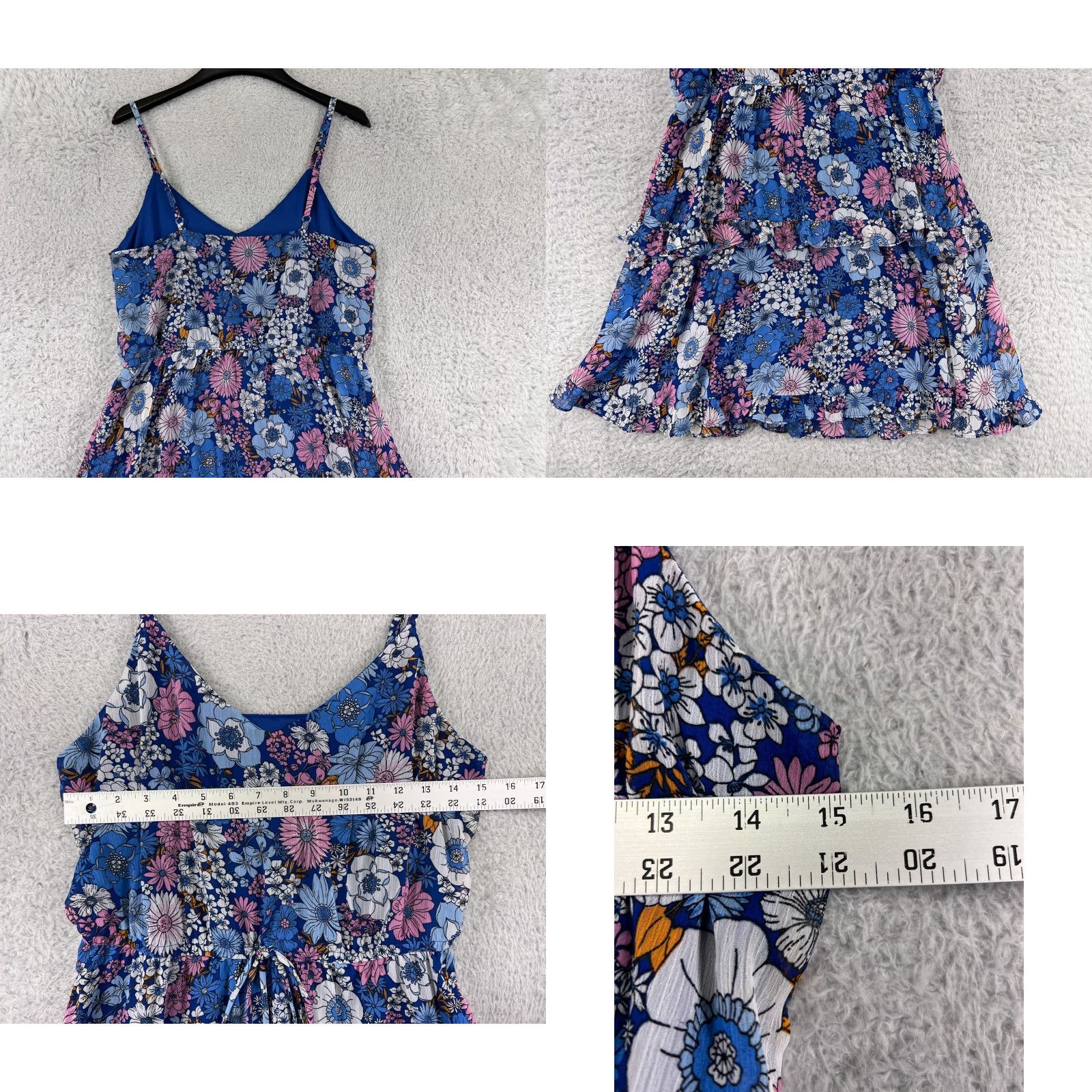 Vintage The General Good Dress Womens Small Blue Floral Spaghetti Strap Halter Top Size S / US 4 / IT 40 - 8 Thumbnail