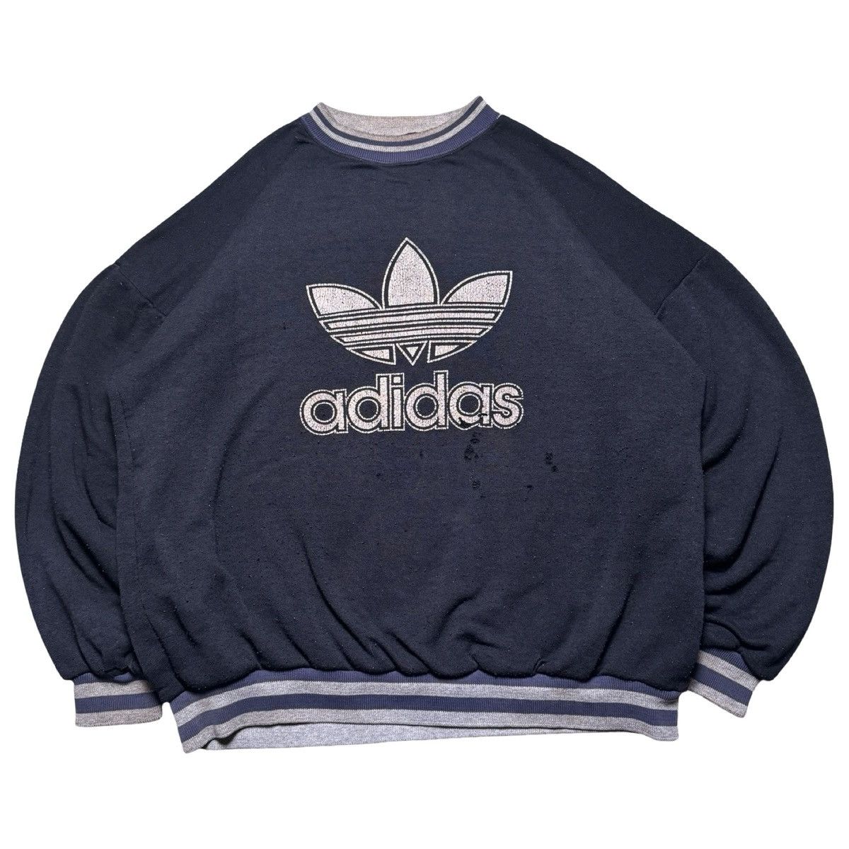 Adidas Vintage Adidas Pullover Sweatshirt Distressed Double Faced L Size US L / EU 52-54 / 3 - 1 Thumbnail