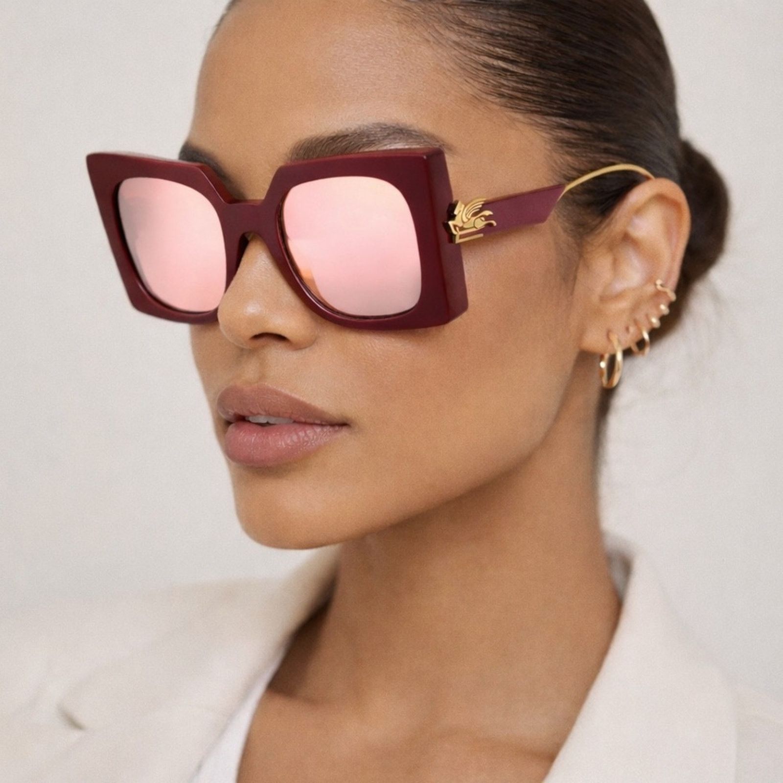 Etro ETRO Sunglasses ETRO0026/S 0LHF2S Oversized Square Burgundy Size ONE SIZE - 2 Thumbnail