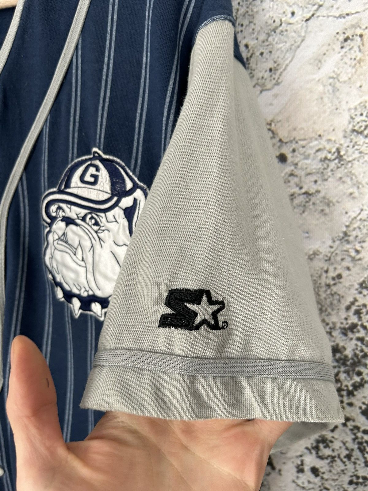 MLB Vintage Georgetown Hoyas Stripe MLB Baseball Jersey 90s Rare Size US L / EU 52-54 / 3 - 6 Thumbnail