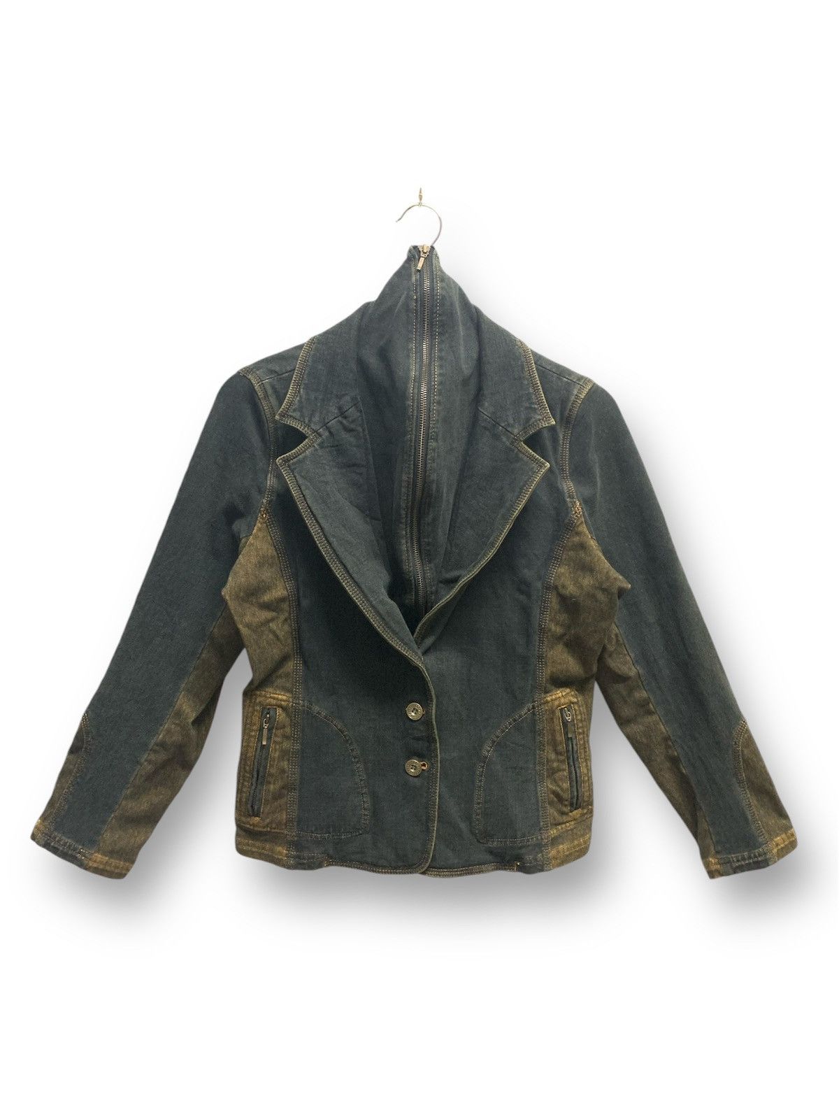 Designer × Japanese Brand × Kansai Yamamoto KANSAI BIS Denim Jacket Blazzer button and Zipper Size S / US 4 / IT 40 - 1 Thumbnail