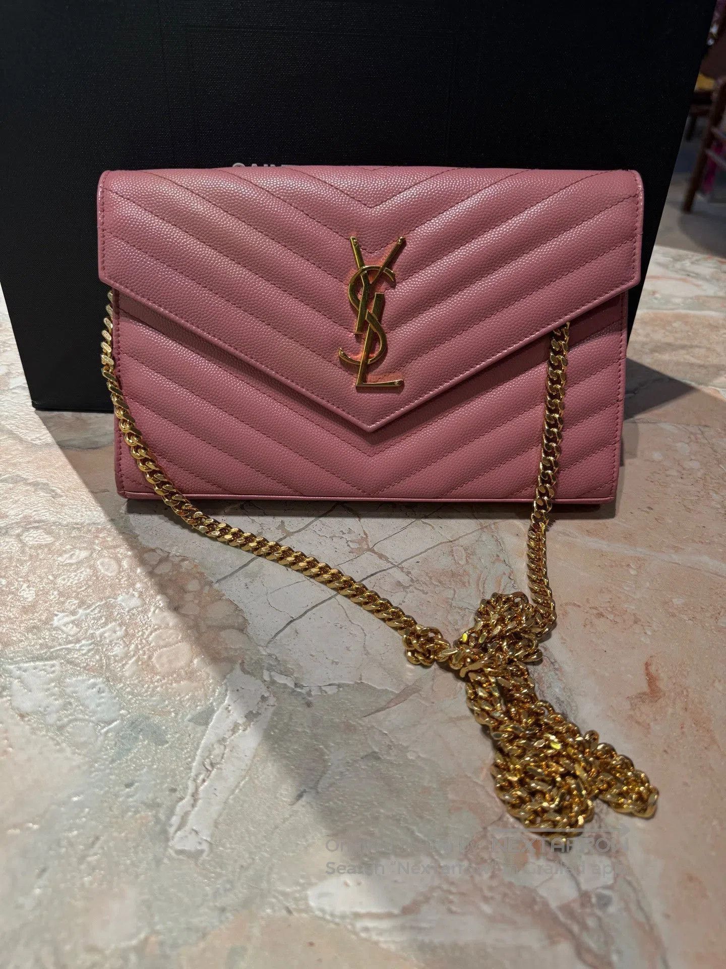 Yves Saint Laurent YSL Pink Gold Envelope Bag. Size ONE SIZE - 1 Thumbnail