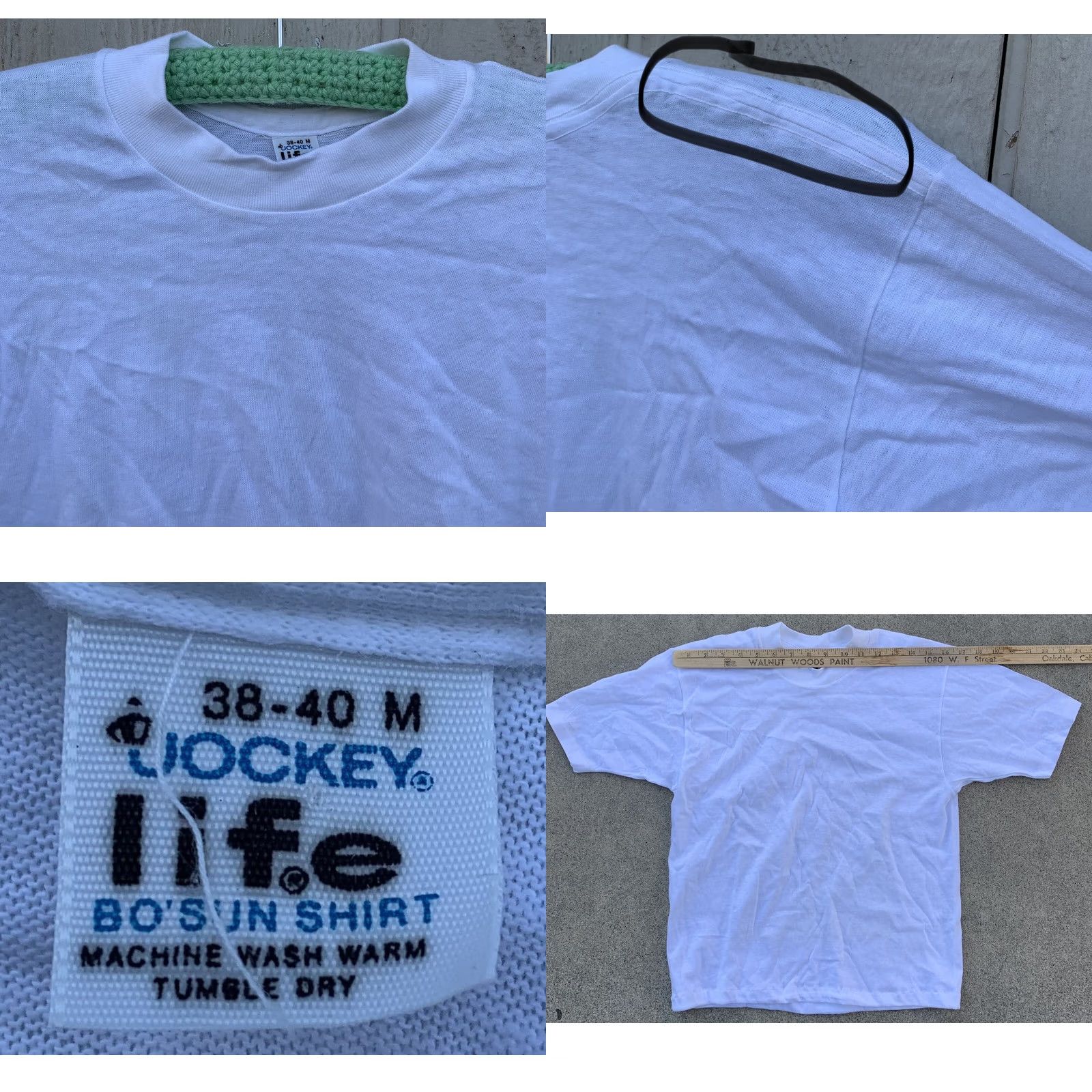 Jockey VINTAGE Jockey Shirt Mens T-Shirt White Crew Neck Short Sleeve Size M 38 40 Life BO SUN Single Stitch Size US M / EU 48-50 / 2 - 10 Thumbnail