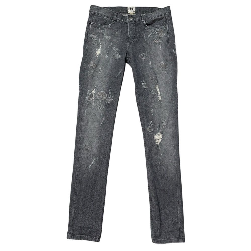 Haute Hippie Haute Hippie Floral Embroidered Grey Jeans Size 26 Size 26" / US 2 / IT 38 - 1 Thumbnail