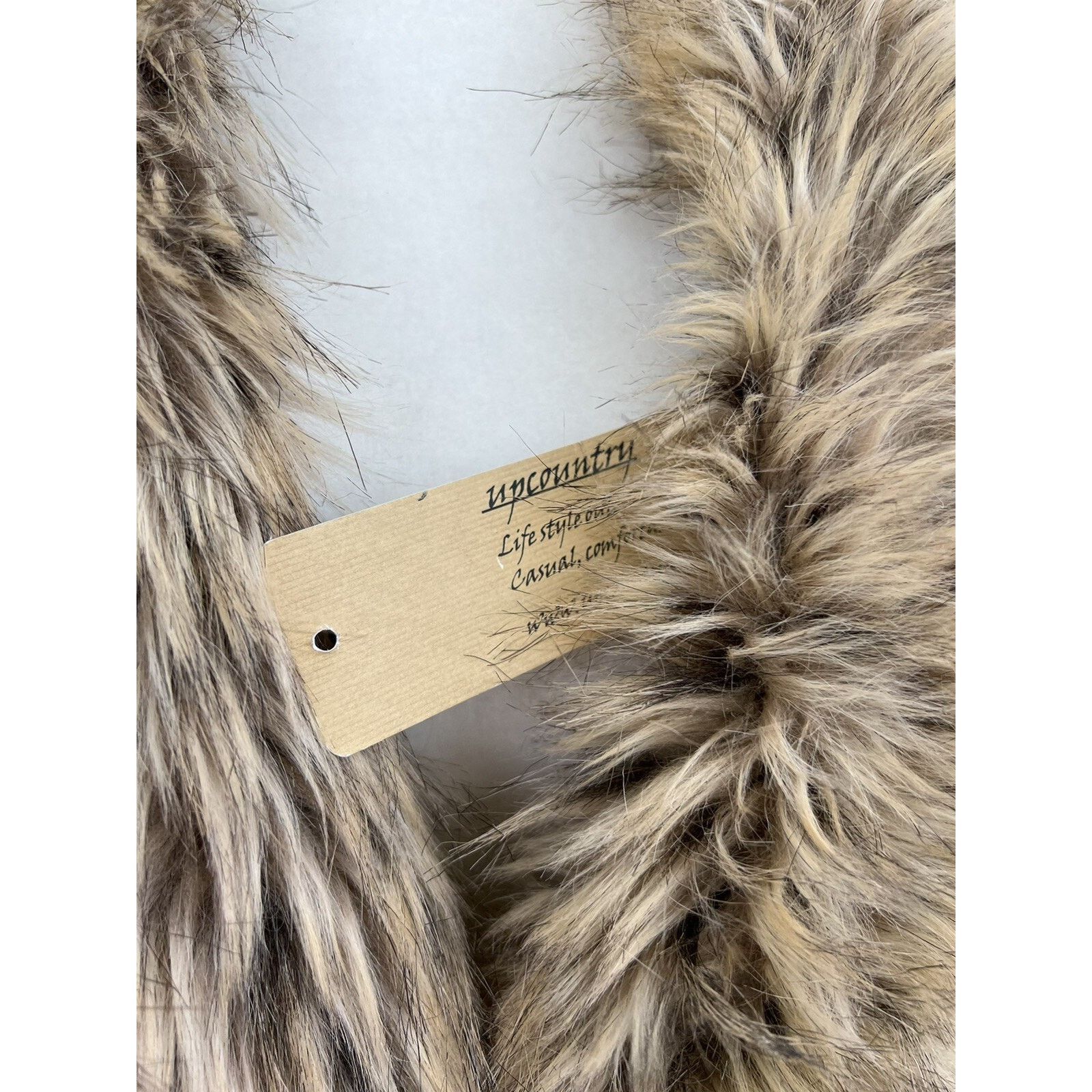 Unconditional UPCOUNTRY by DU MONDE Women's Vest size XL beige fur A000216 Size XL / US 12-14 / IT 48-50 - 8 Thumbnail