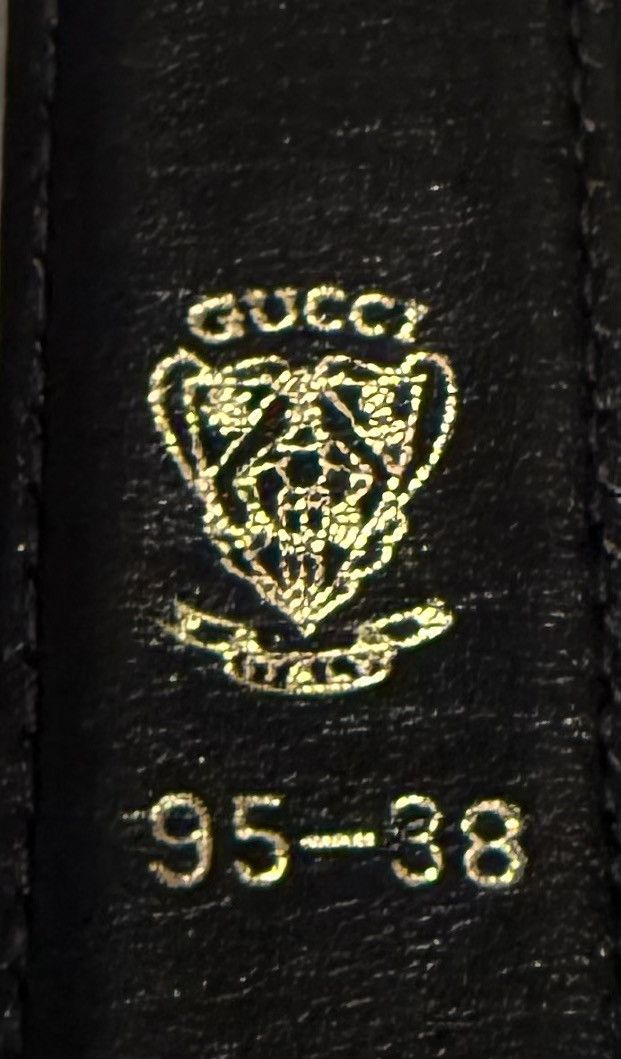Gucci Vintage✨Gucci✨ GG Logo Buckle Authentic Leather/Fabric Belt Size 36 - 5 Thumbnail