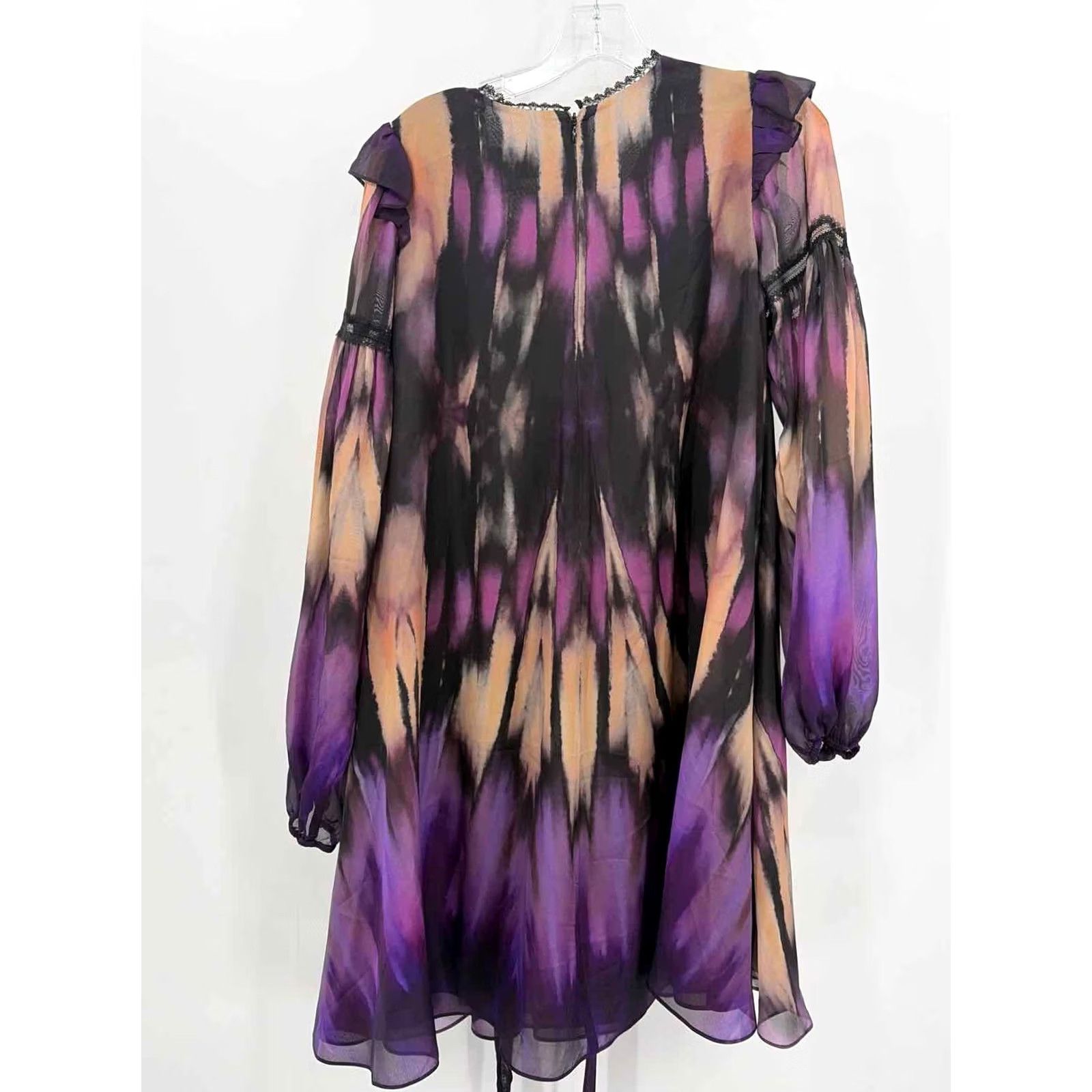 Marchesa Marchesa Rose Purple Knee Length Dress - 2 Long Sleeve Pre-Owned Size XS / US 0-2 / IT 36-38 - 2 Thumbnail