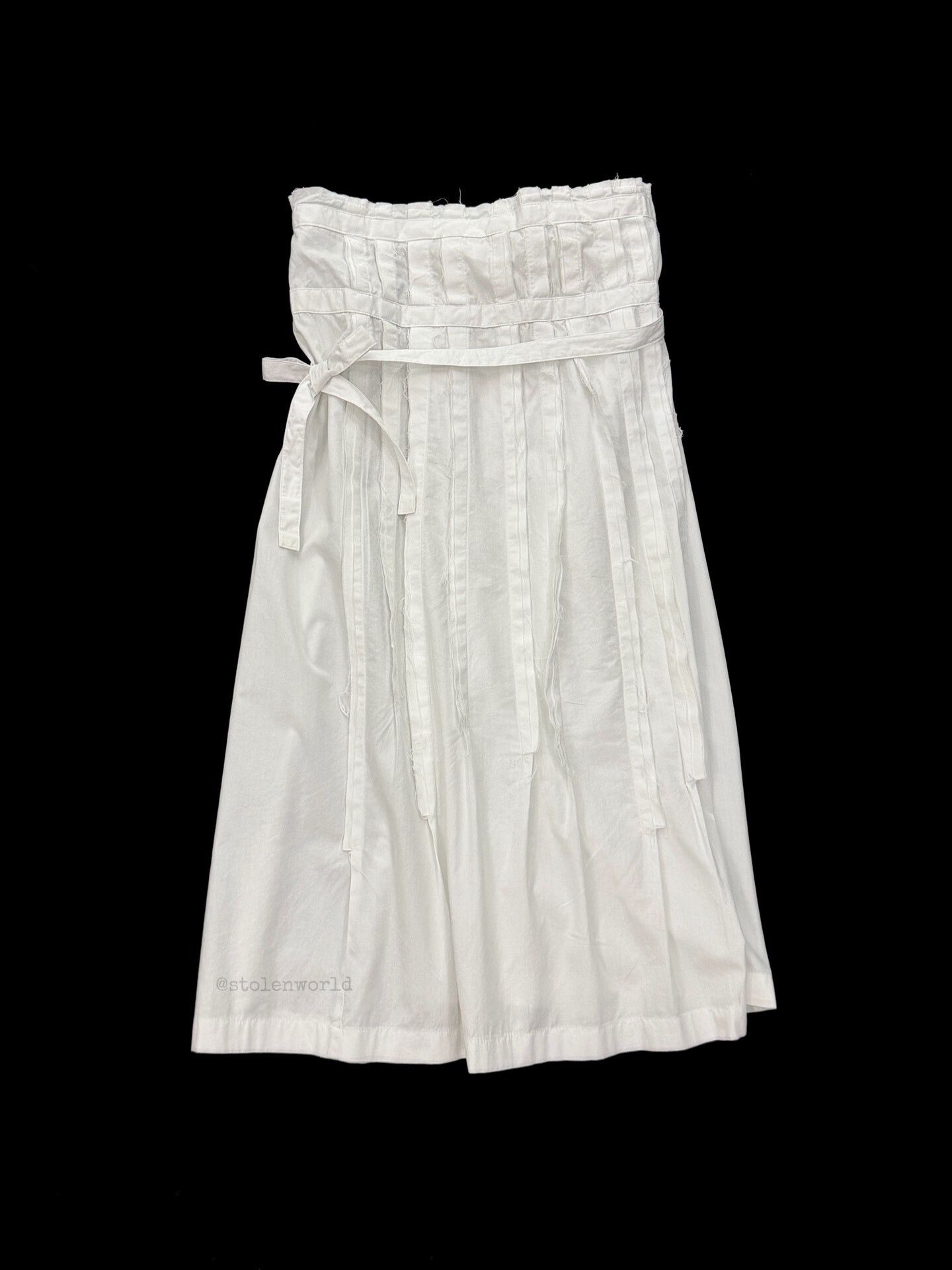 Comme des Garcons White Pleated Wrap Skirt by Comme des Garçons Size 26" / US 2 / IT 38 - 1 Thumbnail