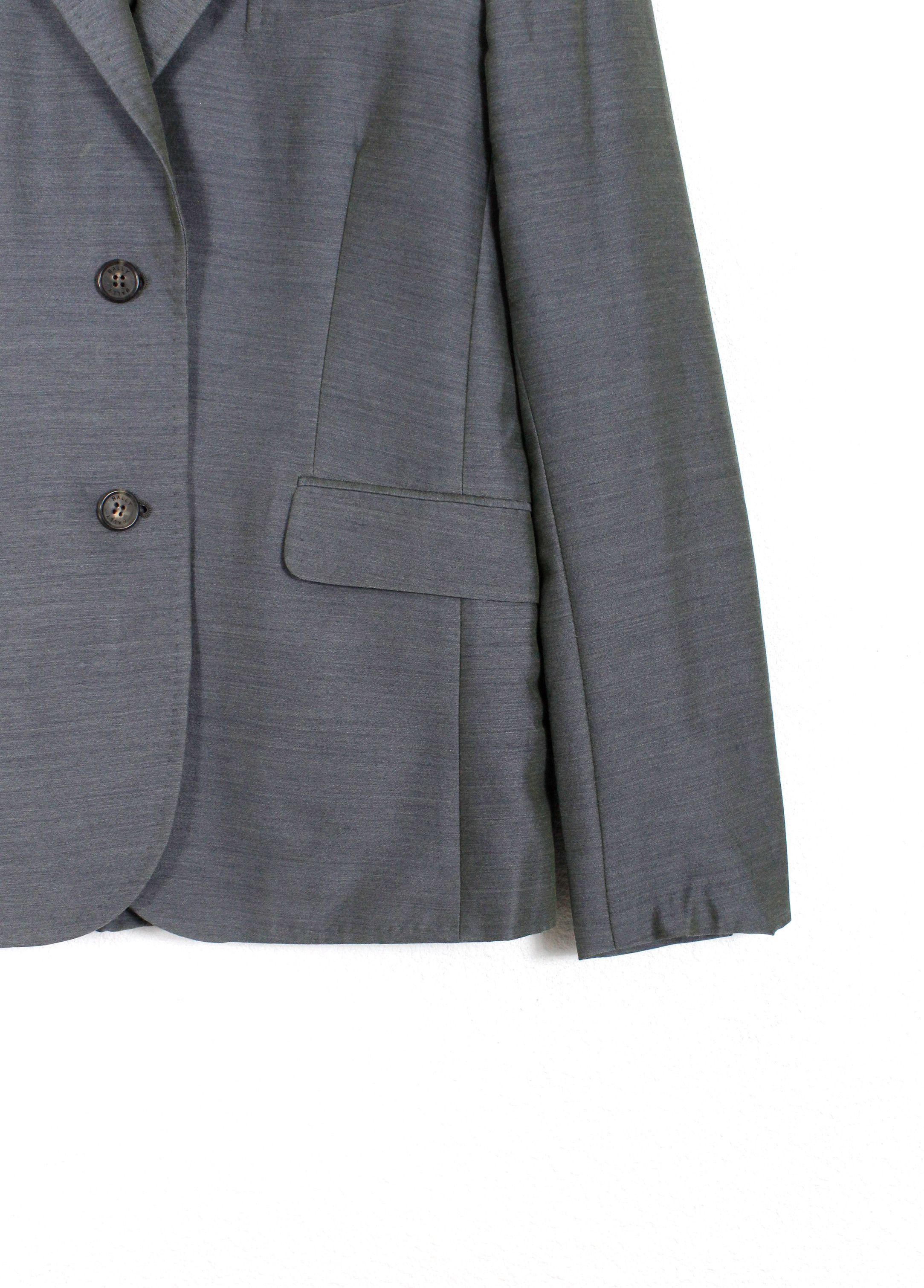 Bally Womens Bally Italy Gray Wool Blazer Jacket 38 size Size XS / US 0-2 / IT 36-38 - 3 Thumbnail