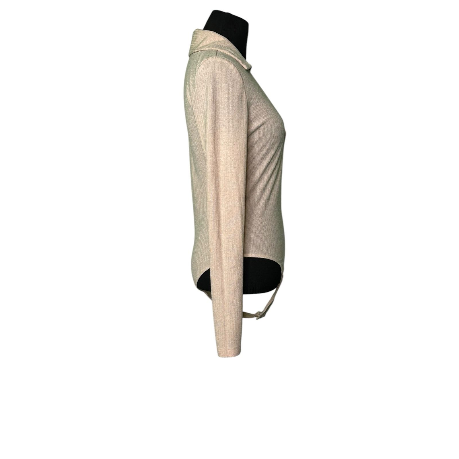 Shein Shein beige long sleeves knit bodysuit size Small Size S / US 4 / IT 40 - 7 Thumbnail