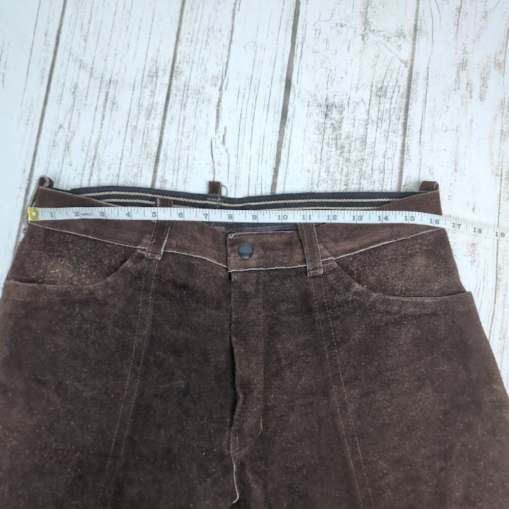 Other Vintage 1950's 1960's Brown Suede Leather Pants Size US 32 / EU 48 - 4 Thumbnail