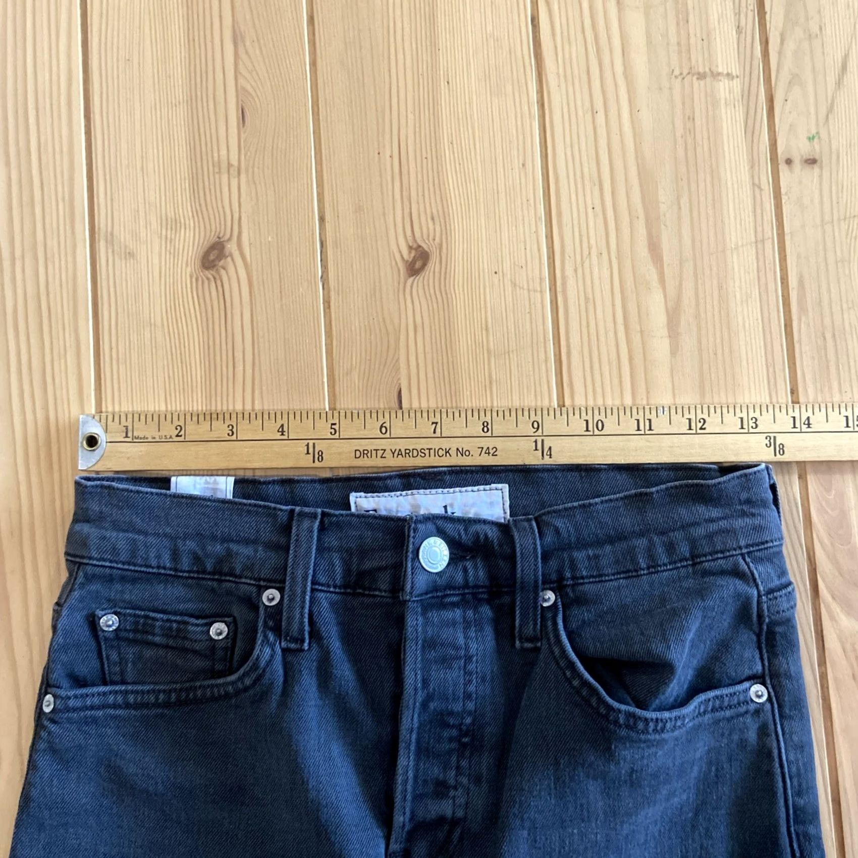Frank & Eileen Frank & Eileen Cork Everyday Straight Jeans Womens 26 Black Stretch Raw Hem D601 Regular Jeans Women Size 26" / US 2 / IT 38 - 5 Thumbnail