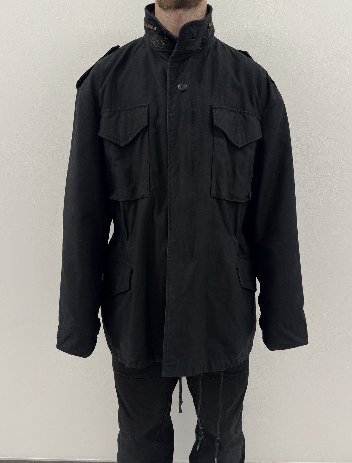 Alpha Industries VINTAGE ALPHA INDUSTRIES M65 ARMY fly JACKET MENS BLACK RARE Size US XL / EU 56 / 4 - 3 Thumbnail