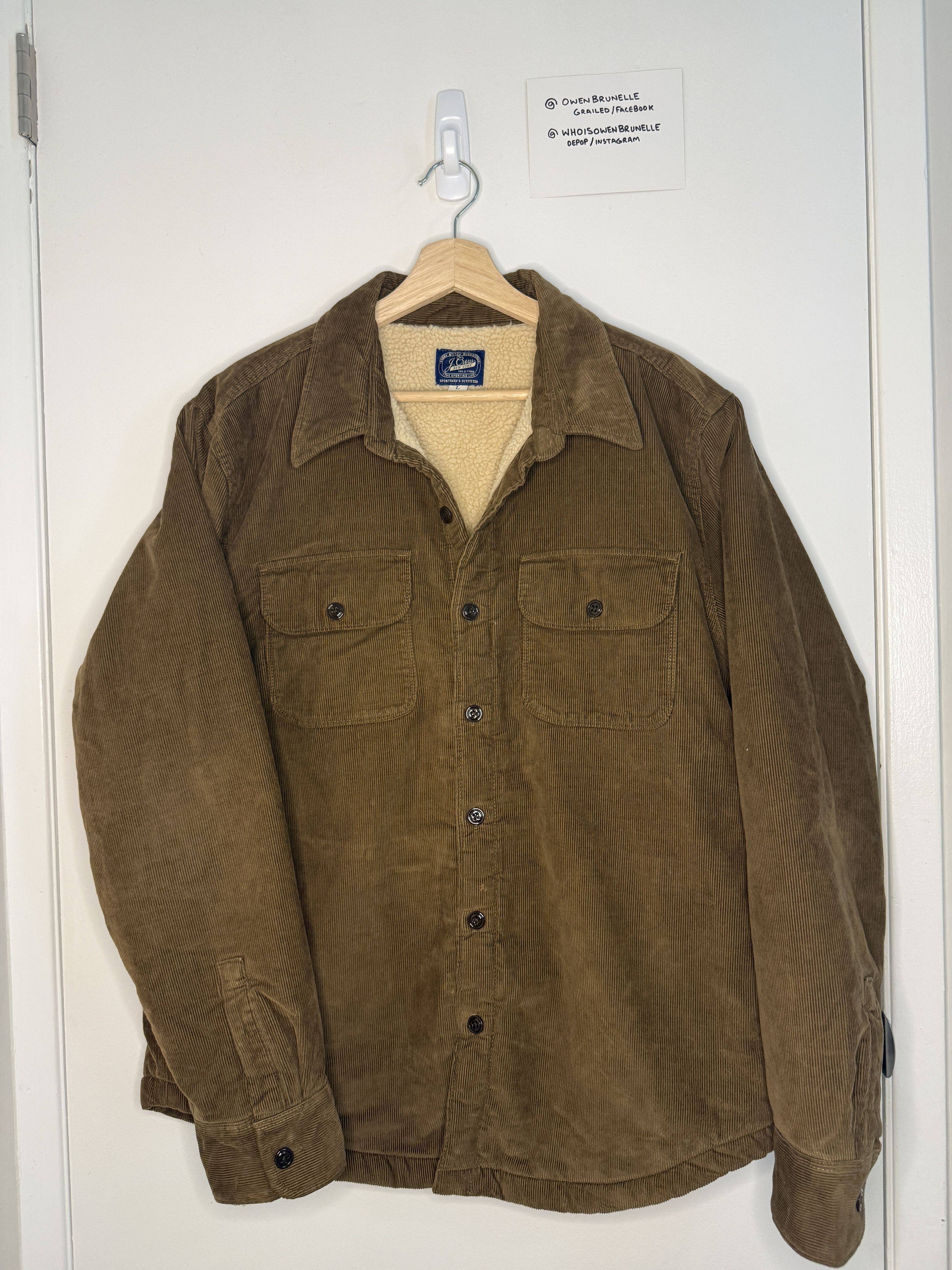 J.Crew J.Crew Sherpa Lined Corduroy Shirt Jacket Brown L Size US L / EU 52-54 / 3 - 1 Thumbnail