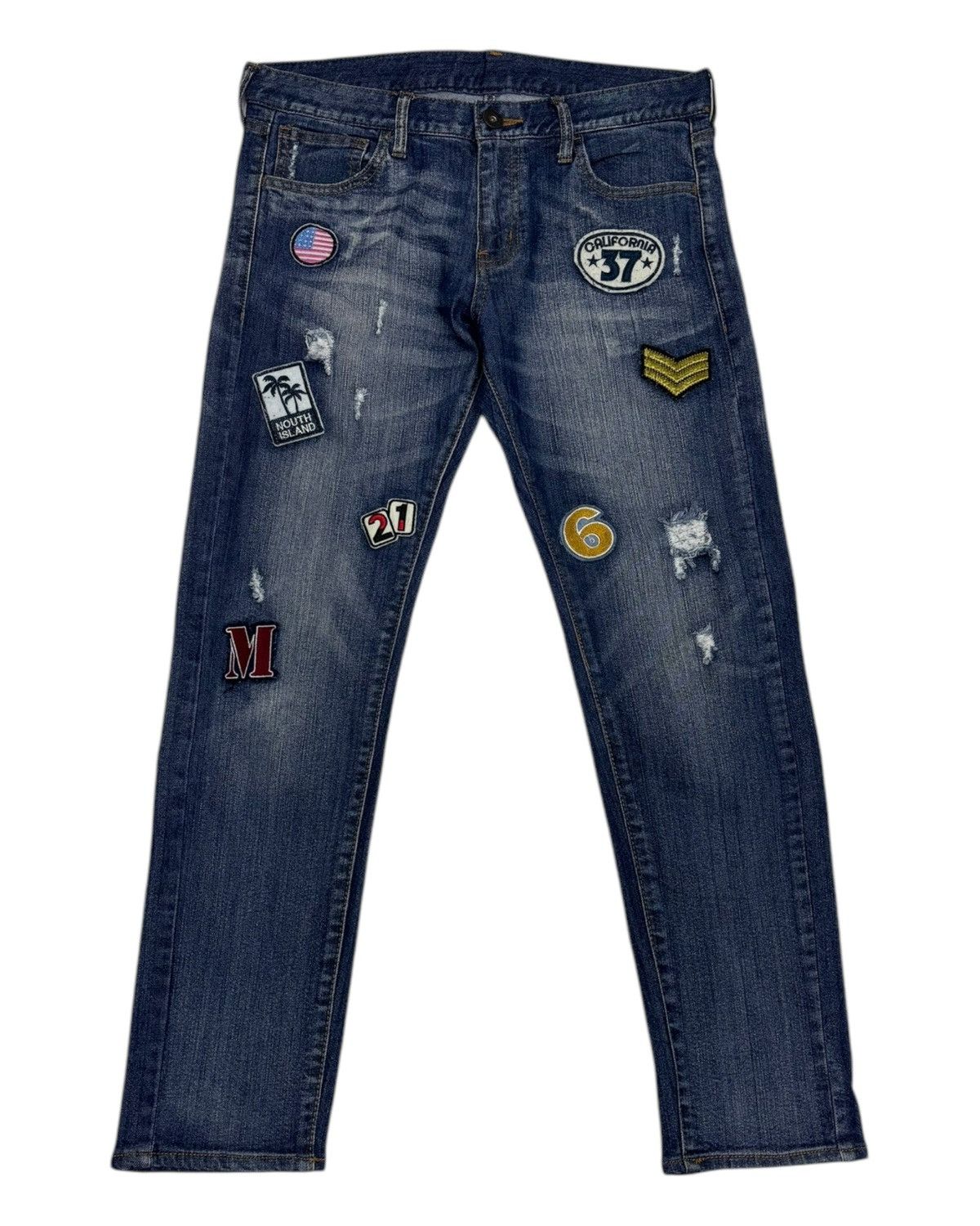 Hysteric Glamour Sorridere Japanese Brand Patchwork Sun Surf Blue Denim Jeans Size US 32 / EU 48 - 7 Thumbnail