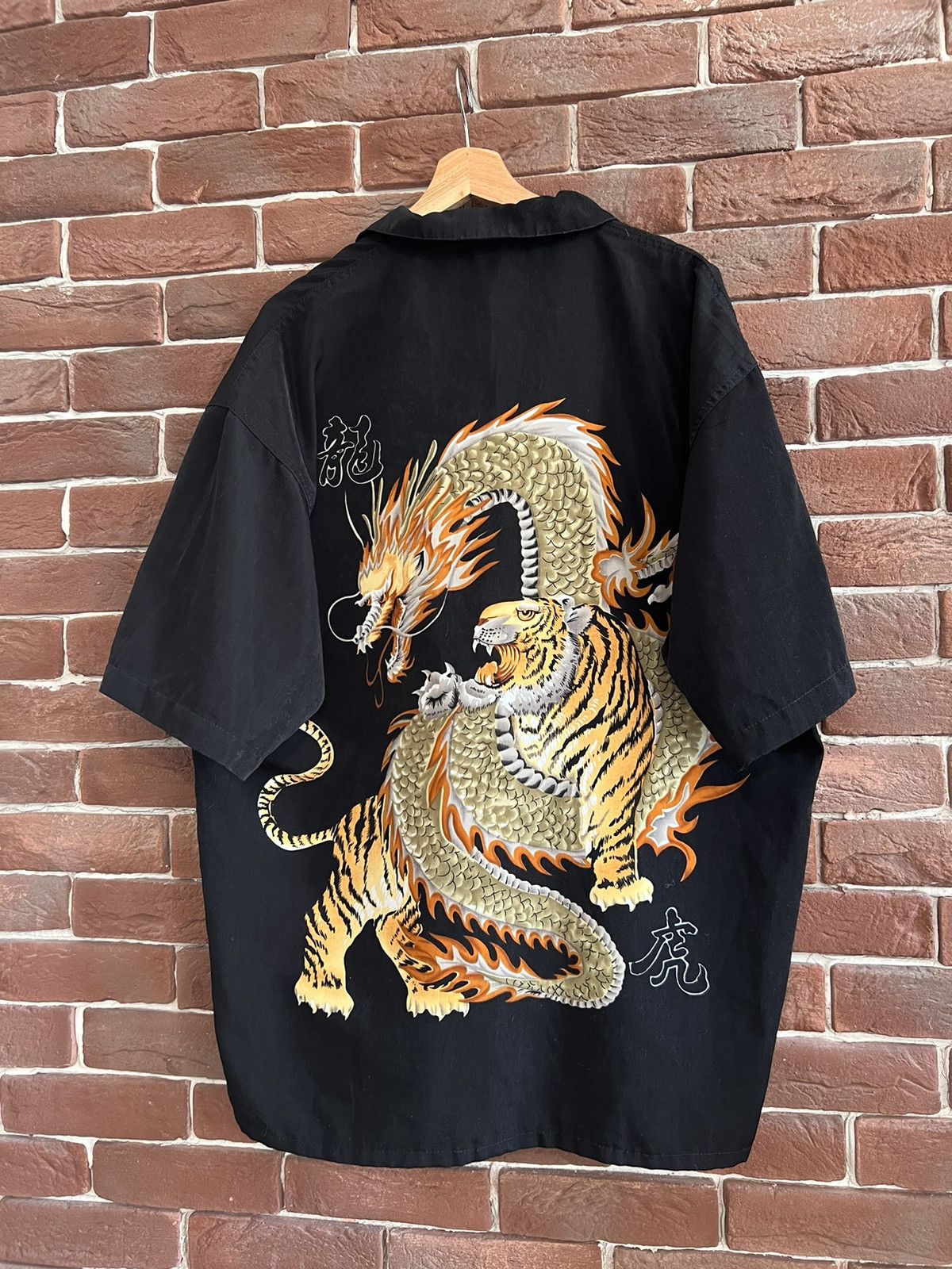 Japanese Brand Vintage Y2k Dragon Drip Button Up Rare Shirt Like Prada Hype Size US XXL / EU 58 / 5 - 2 Thumbnail