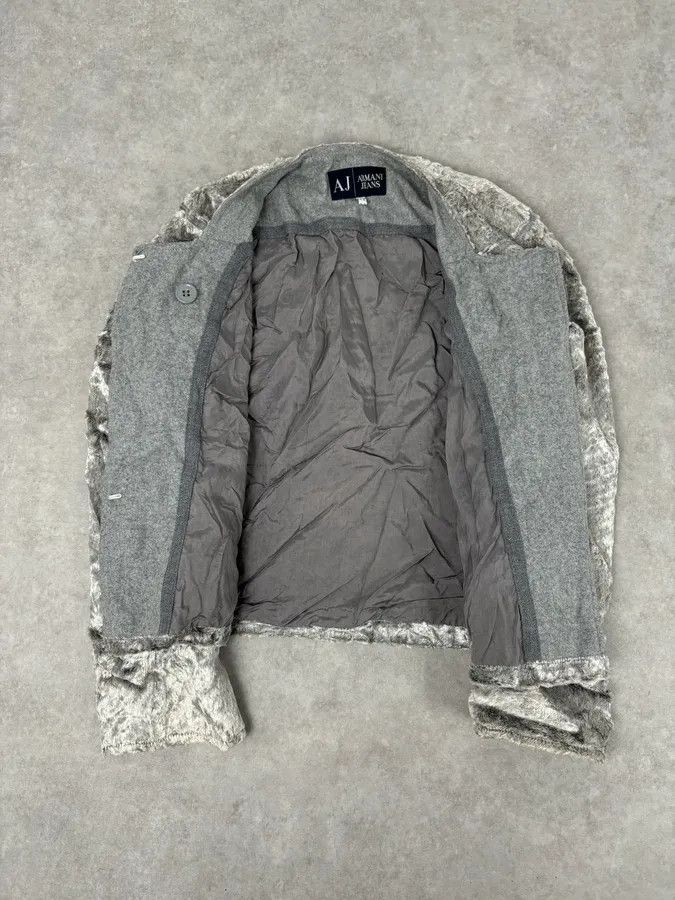 Armani Armani Grey Velvet Faux Fur Jacket Size M / US 6-8 / IT 42-44 - 8 Thumbnail