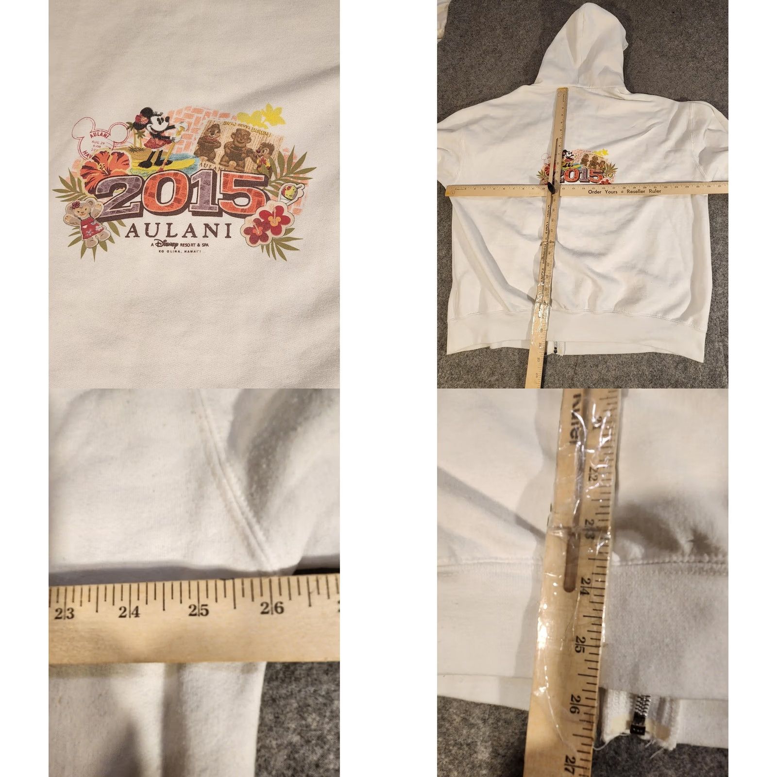 Disney VINTAGE Disney Aulani Hoodie Sweatshirt Mens 2XL White 2015 Minnie Full Zip Graphic Size US XXL / EU 58 / 5 - 8 Thumbnail