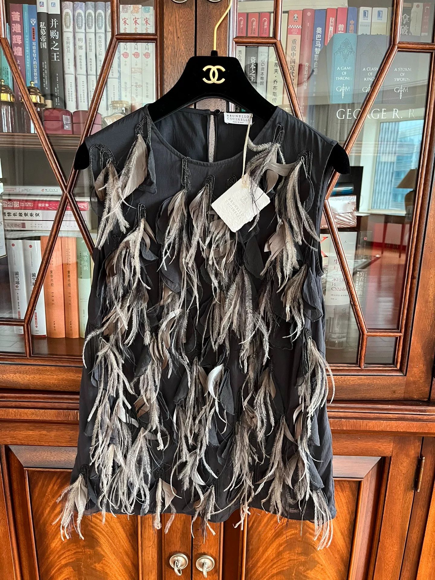 Brunello Cucinelli Brunello Cucinelli Ostrich Feather Sleeveless Top Size US XS / EU 42 / 0 - 1 Thumbnail