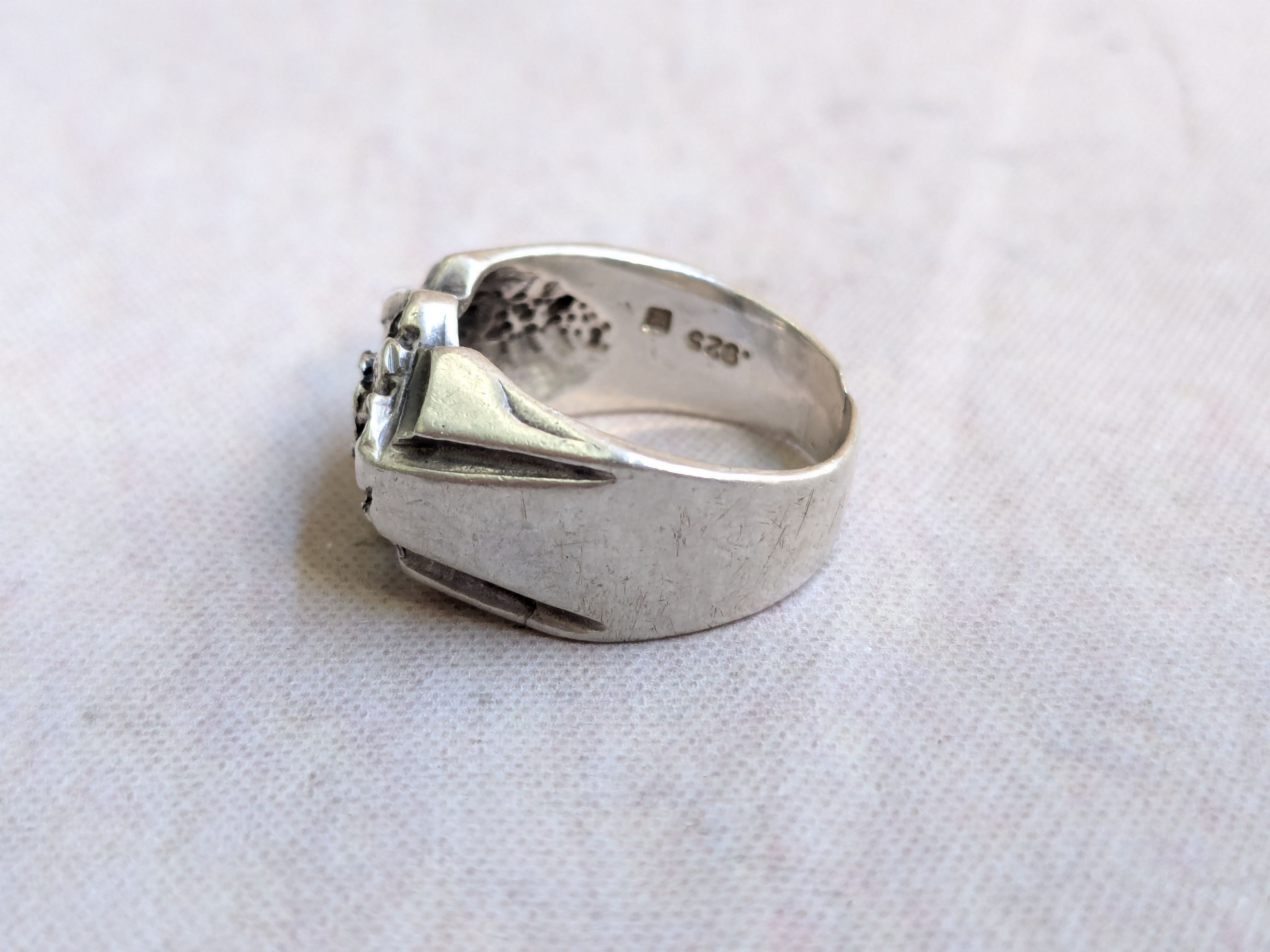 Jewelry Vintage Sterling Silver Nugget Ring 9 Brutalist Size ONE SIZE - 4 Thumbnail