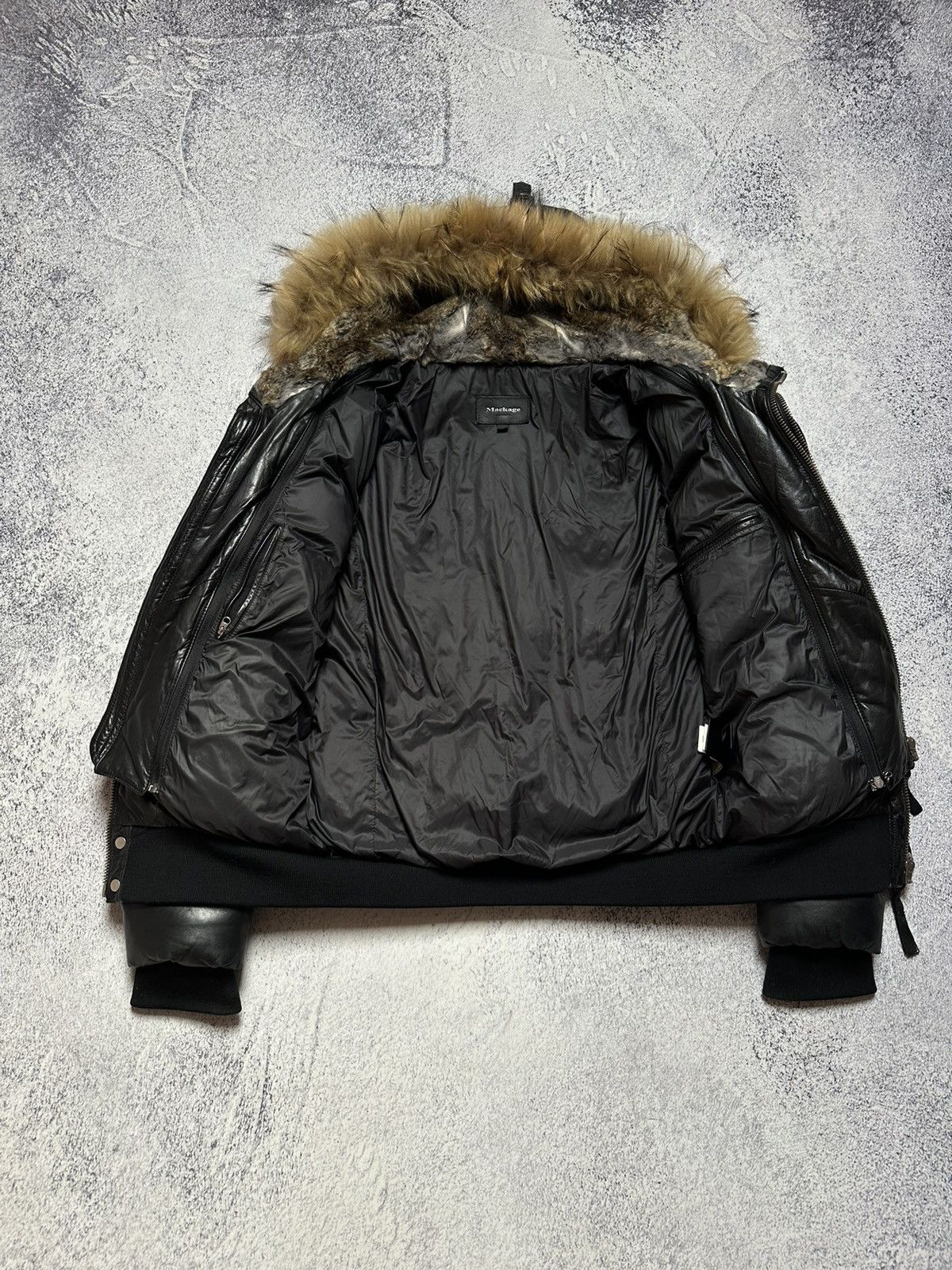 Mackage Mackage Glen Leather Bomber With Hooded Bib And Fur Trim Size US M / EU 48-50 / 2 - 3 Thumbnail