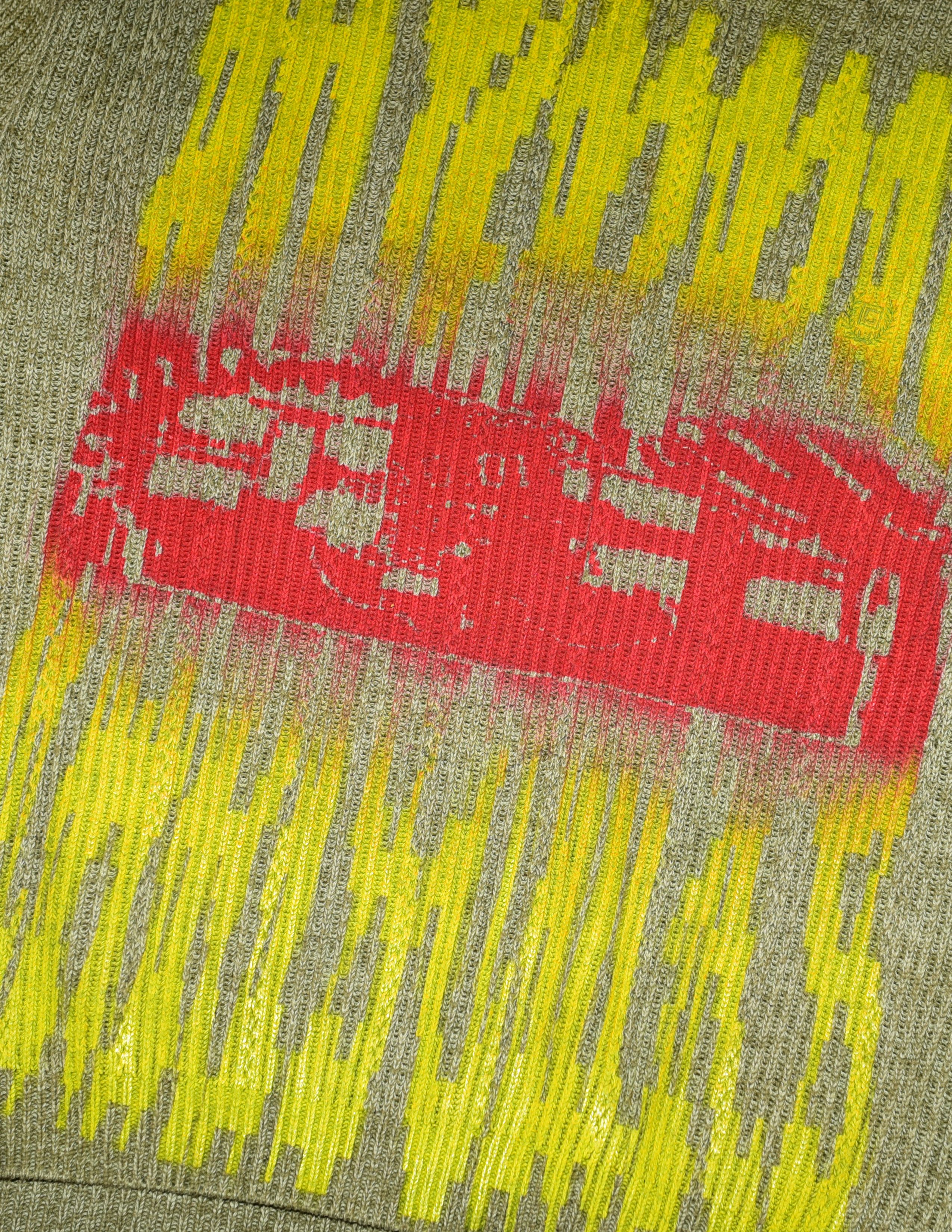 Asspizza Airbrush Throwie Cable Knit Sweater by Digital Trenches Size US XXL / EU 58 / 5 - 2 Thumbnail
