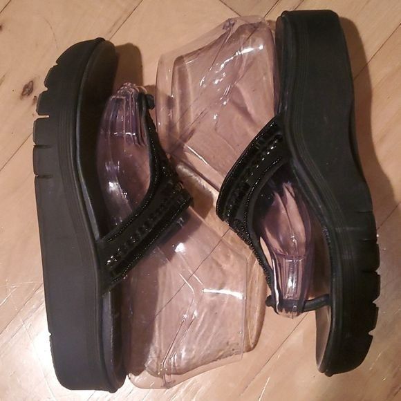 Designer Abeo Bio System Brisa Black Embellished Sz. 7 2" Platform Sa Size US 7 / IT 37 - 4 Thumbnail