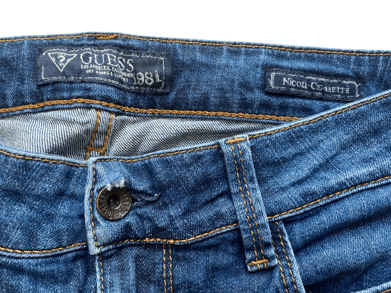 Guess Guess 1981 Logo Denim Jeans Nicole Cigarette Size 29 Size 29" - 2 Thumbnail