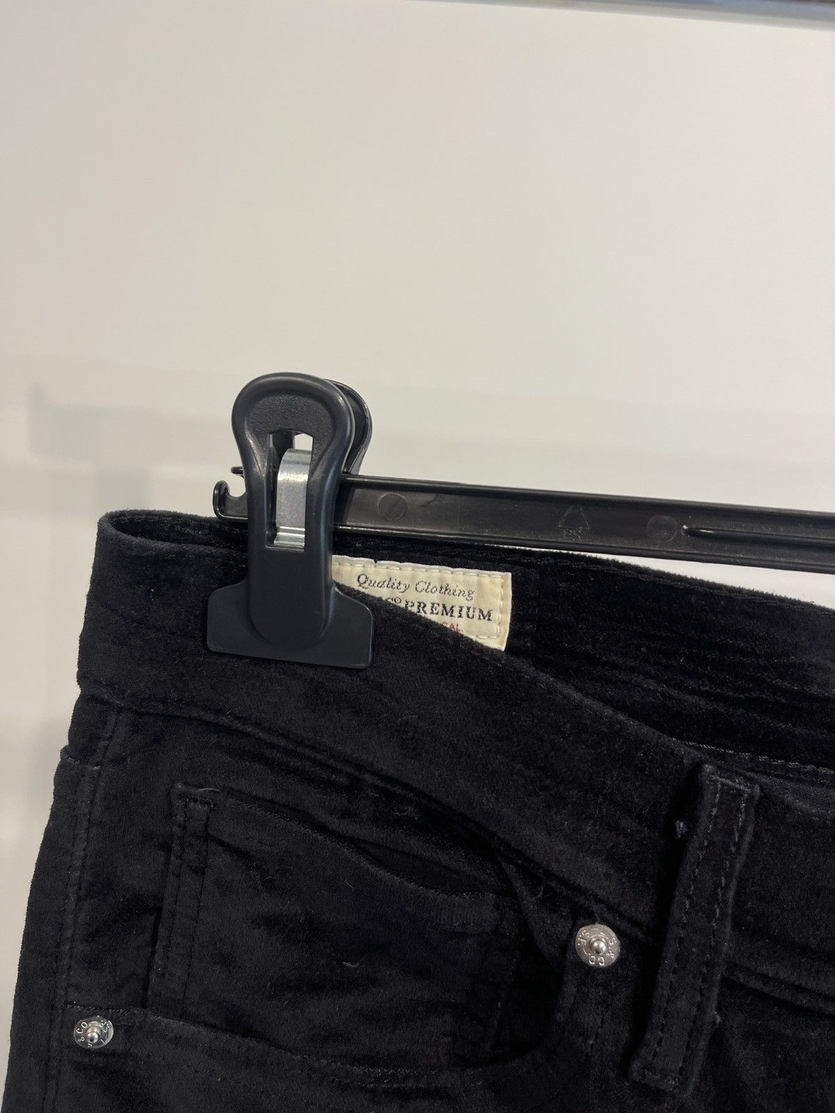 Levi's × Vintage Levi's Premium Mile High Super Skinny Black Velor Pants 32 Size 32" / US 10 / IT 46 - 4 Thumbnail