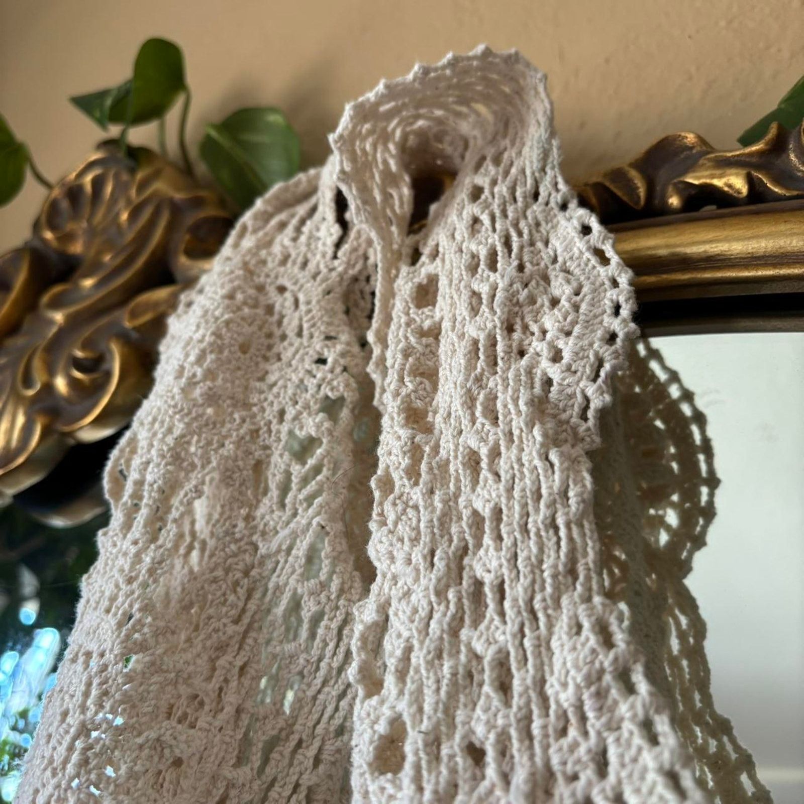 Other Vintage Doily Crochet Scarf Cottagecore Dainty Feminine Size ONE SIZE - 5 Thumbnail