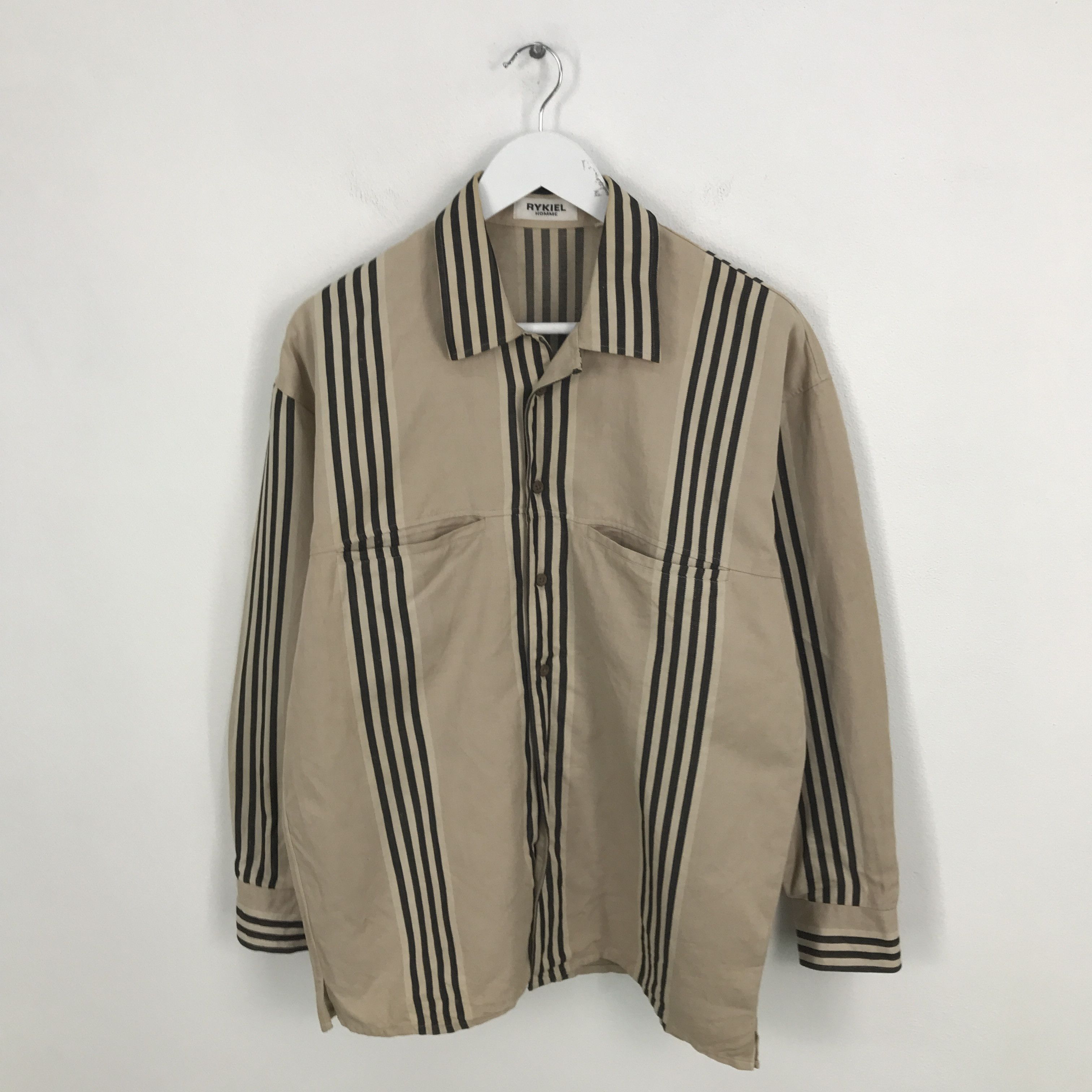 Japanese Brand Rare Rykiel Homme Striped Button Up Shirt Size US M / EU 48-50 / 2 - 1 Thumbnail