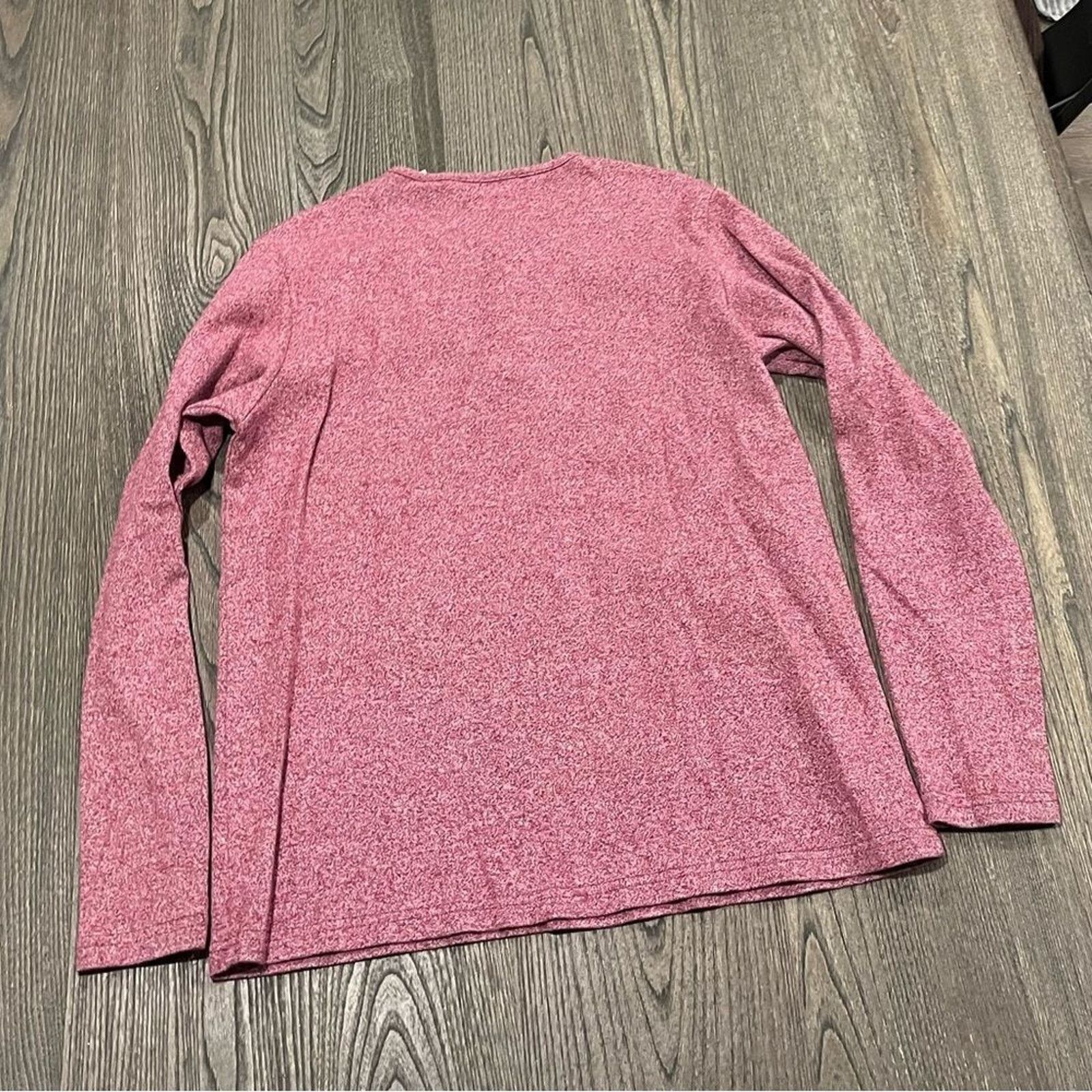 G.H. Bass & Co. GH Bass Heathered Pink Knit Long Sleeve Henley Shirt Size S Size S / US 4 / IT 40 - 3 Thumbnail
