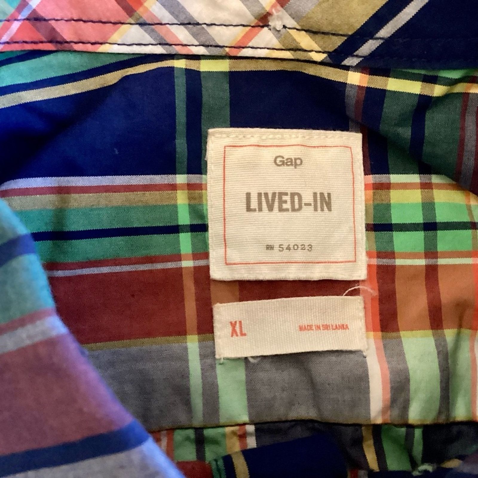 Gap GAP Plaid Lived-In Button Down Size US XL / EU 56 / 4 - 3 Thumbnail