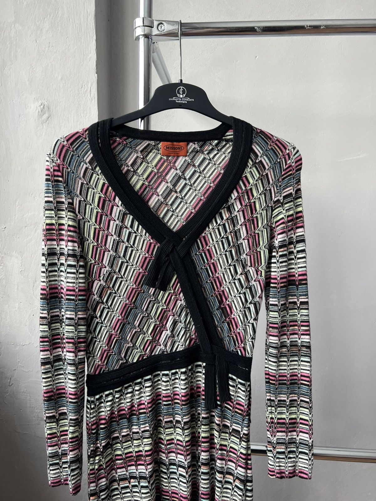 Missoni MISSONI WRAP KNIT ZIGZAG DRESS BLEND WOOL SLEEVE SIZE IT 42 Size M / US 6-8 / IT 42-44 - 6 Thumbnail