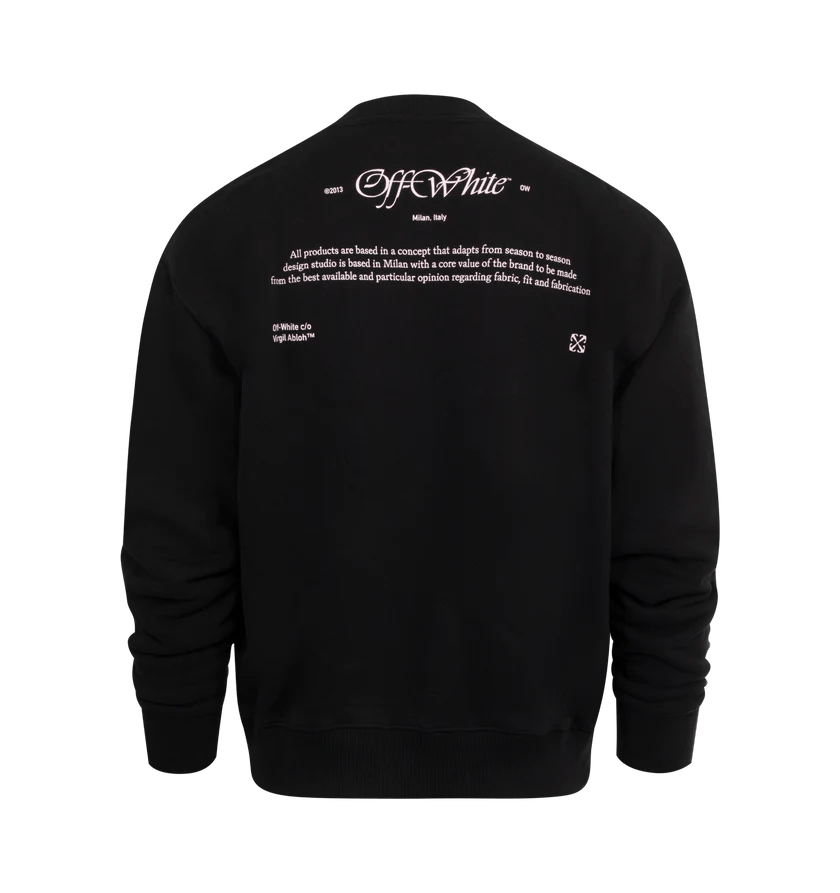 Off-White o1h1sh11224 Script Mary Skate Crewneck in Black/Multi Size US XL / EU 56 / 4 - 2 Thumbnail