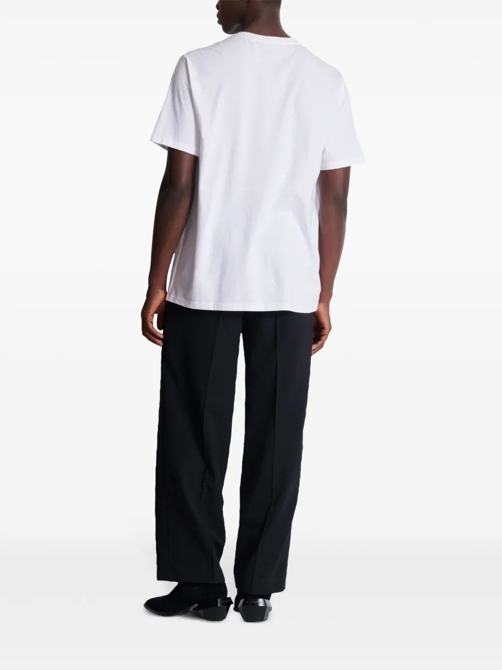 Balmain o1y0426 Logo Crewneck T-Shirt in White Size US M / EU 48-50 / 2 - 3 Thumbnail