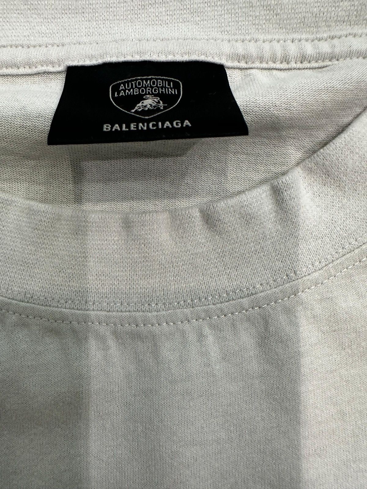 Balenciaga BALENCIAGA - Boxy T-shirt Lamborghini Dirty White Size US M / EU 48-50 / 2 - 5 Thumbnail