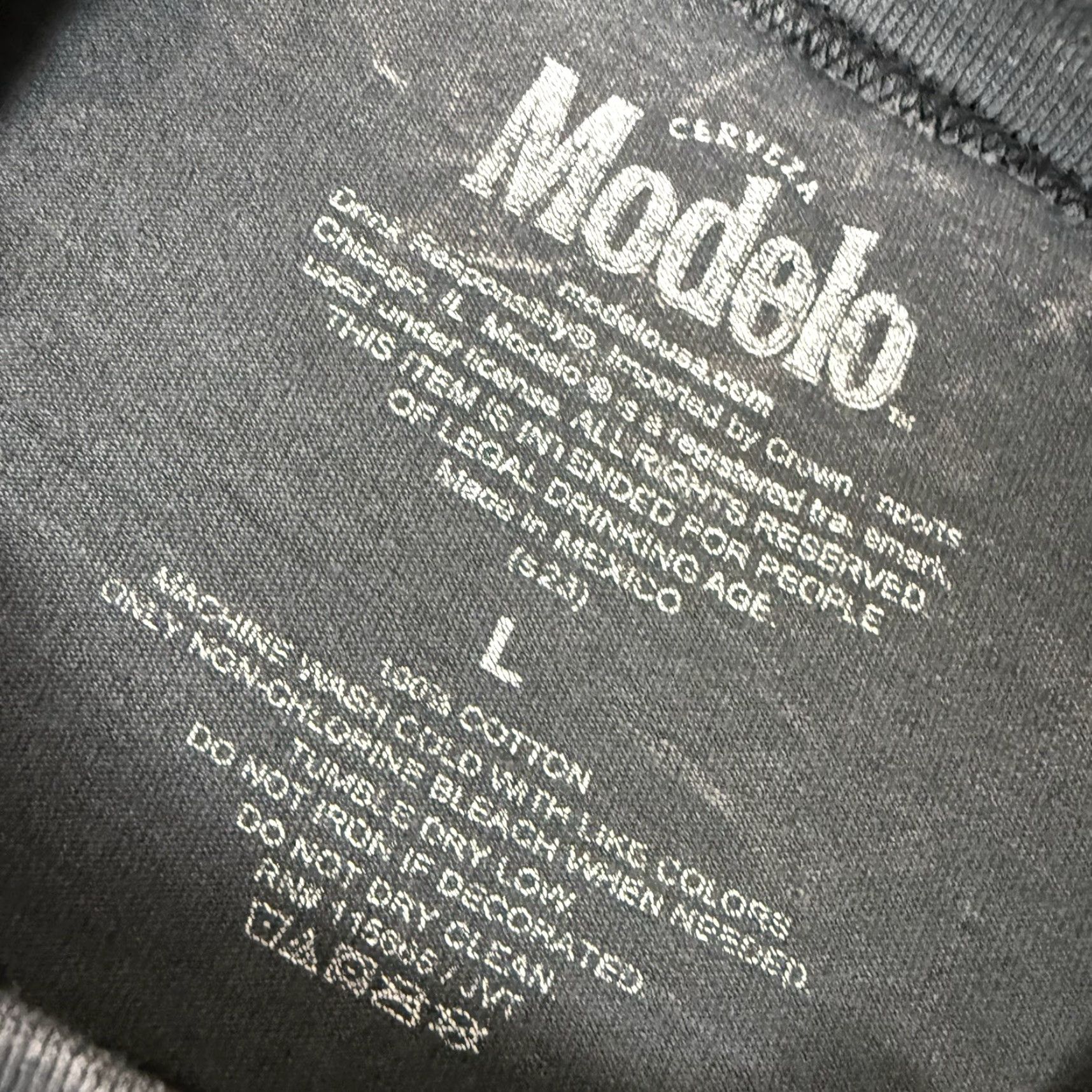 ESPIRIT VINTAGE Modelo Shirt Mens L Gray Boxy Cotton Logo Beer Sports Casual Crew Neck Short Sleeve Size US L / EU 52-54 / 3 - 4 Thumbnail